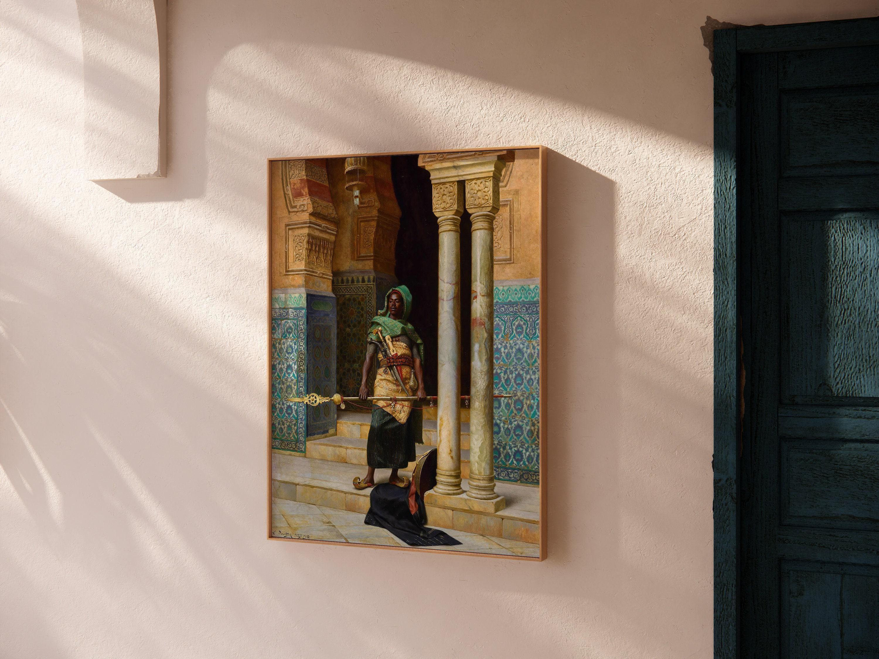 Ludwig Deutsch - The Nubian Guard | Orientalist Fine Art (available handframed or unframed) - 9ArtPrints