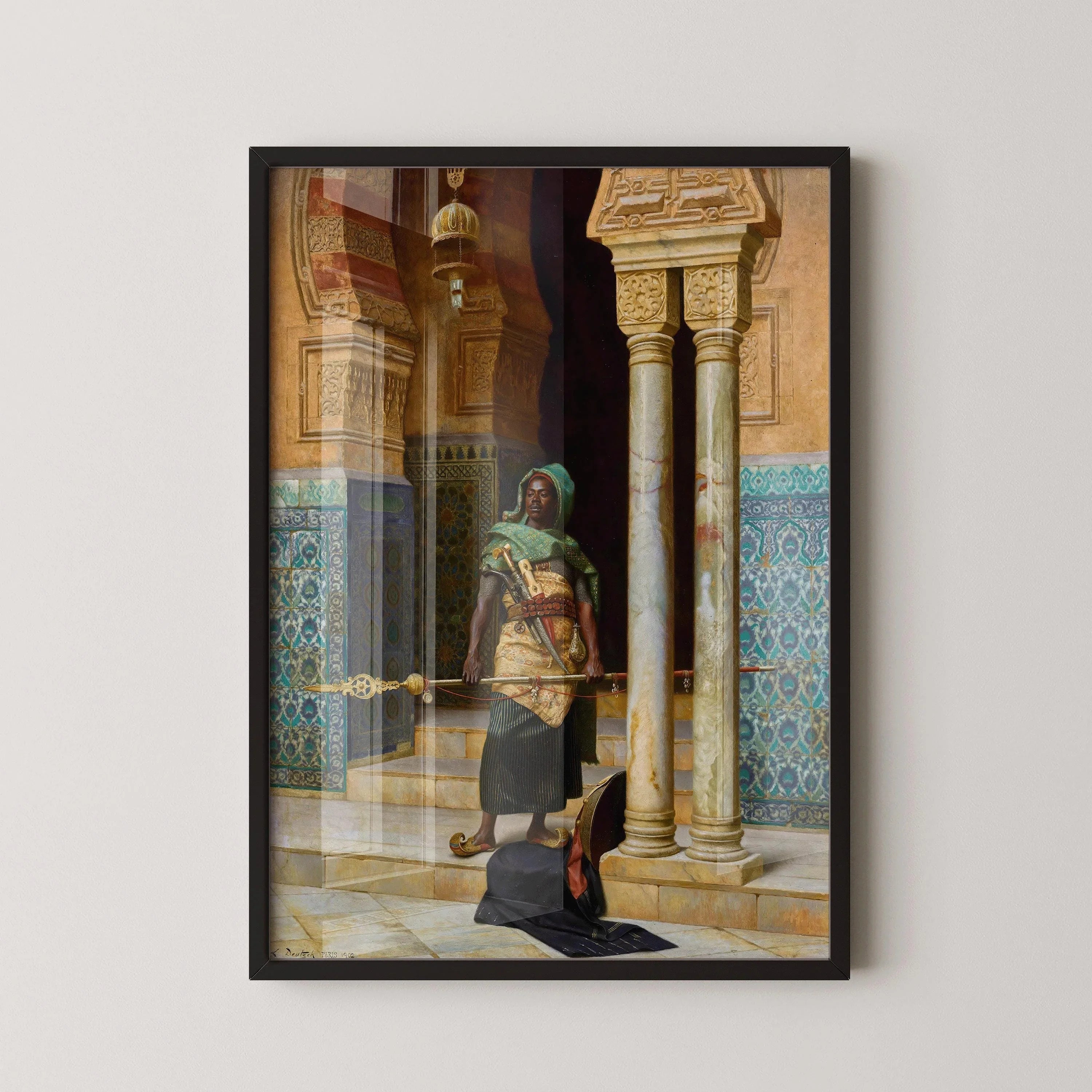 Ludwig Deutsch - The Nubian Guard | Orientalist Fine Art (available handframed or unframed) - 9ArtPrints