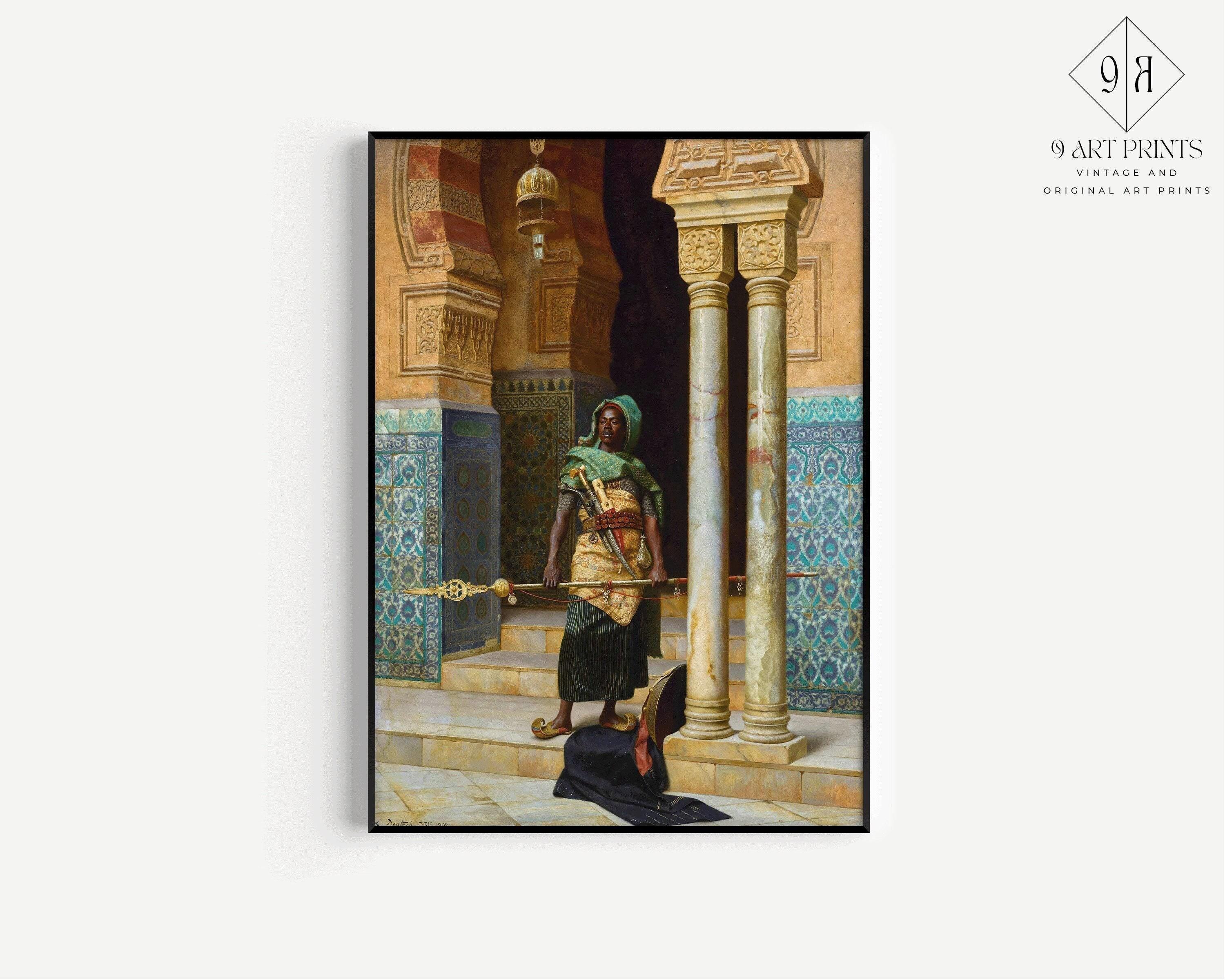 Ludwig Deutsch - The Nubian Guard | Orientalist Fine Art (available handframed or unframed) - 9ArtPrints