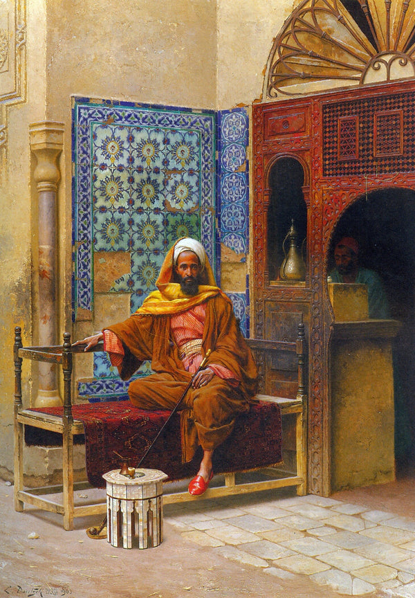 Ludwig Deutsch — The Smoker | Orientalist Fine Art Print