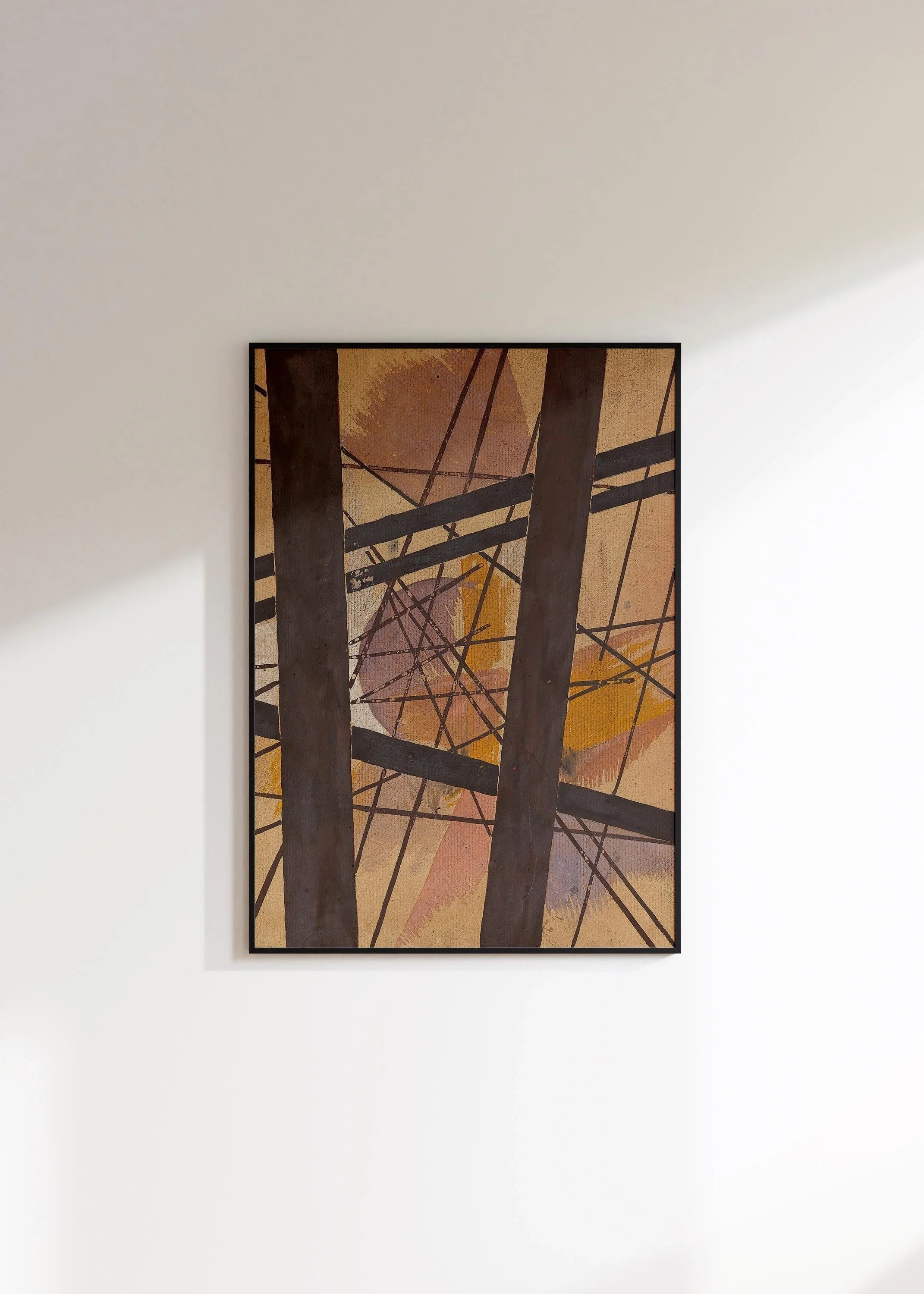 Lyubov Popova Abstract Art Print: Geometric Lines & Earthy Tones - 9ArtPrints