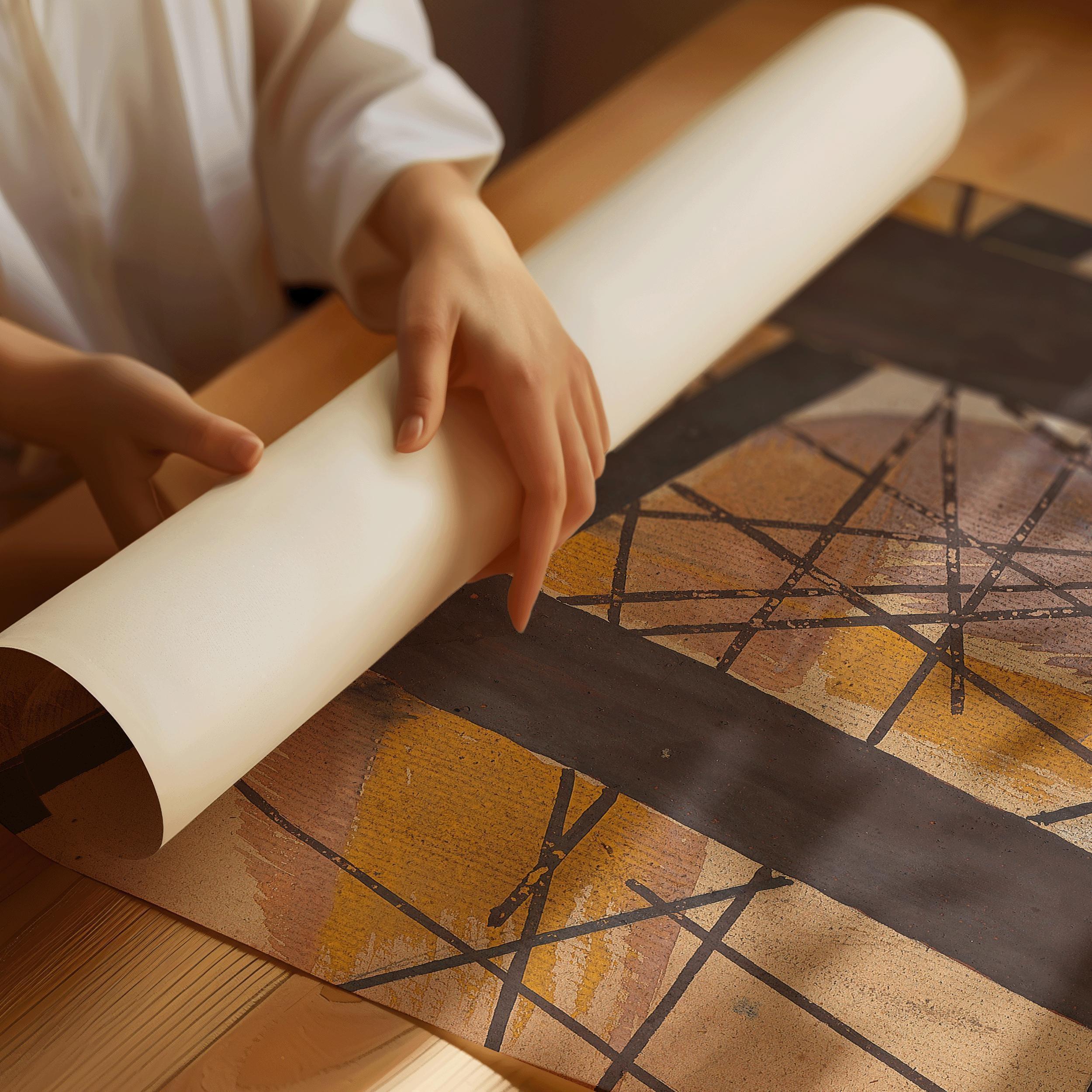 Lyubov Popova Abstract Art Print: Geometric Lines & Earthy Tones - 9ArtPrints