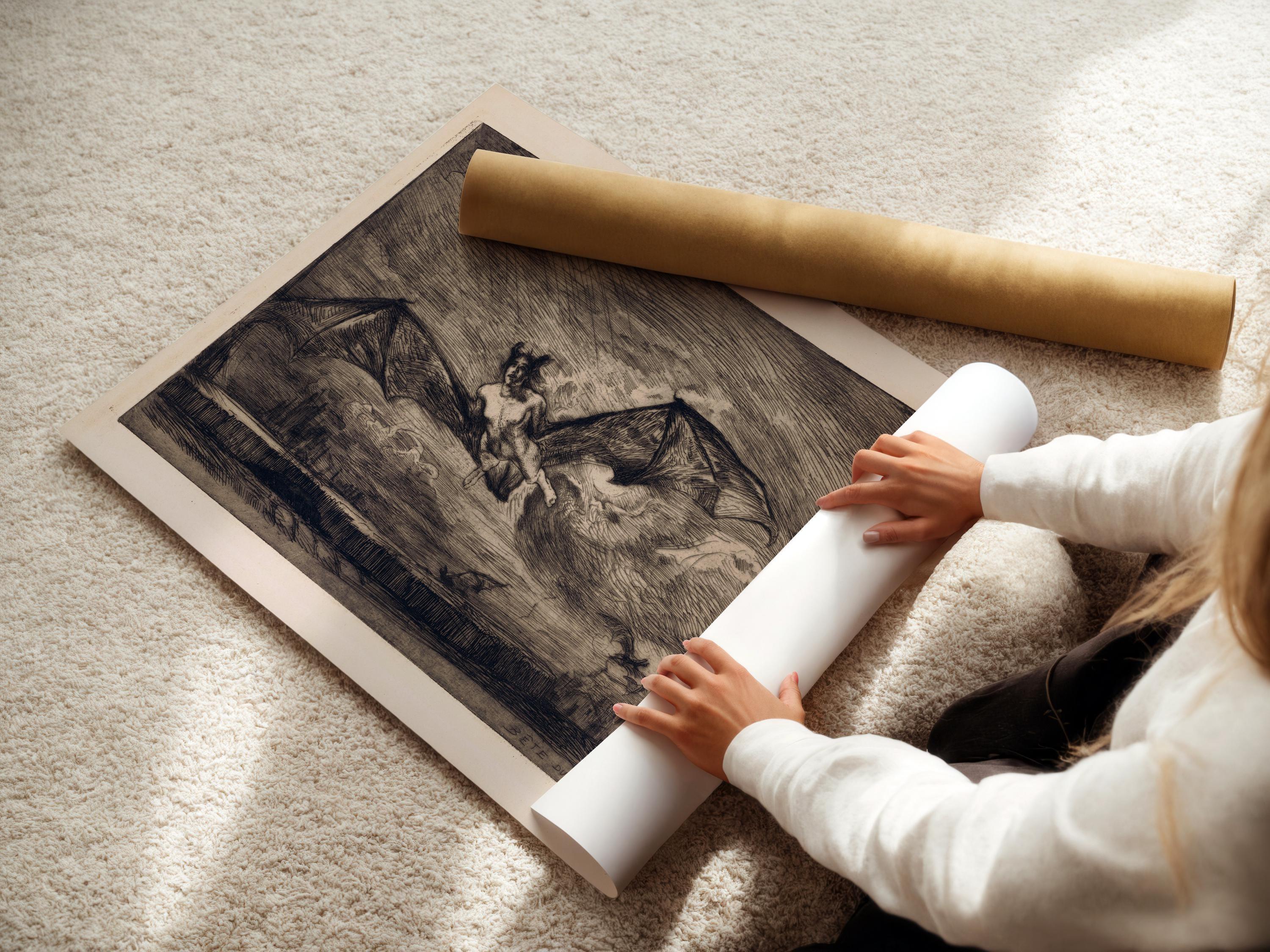 Marcel Roux - The Nightbeast Art Print: Vintage Occult Symbolism - 9ArtPrints