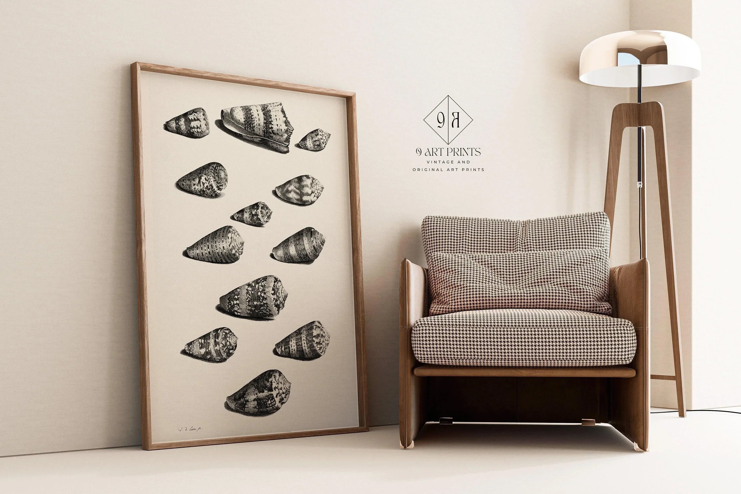 Maria Sybilla Merian Shells Print: Black and White Marine Life Art - 9ArtPrints
