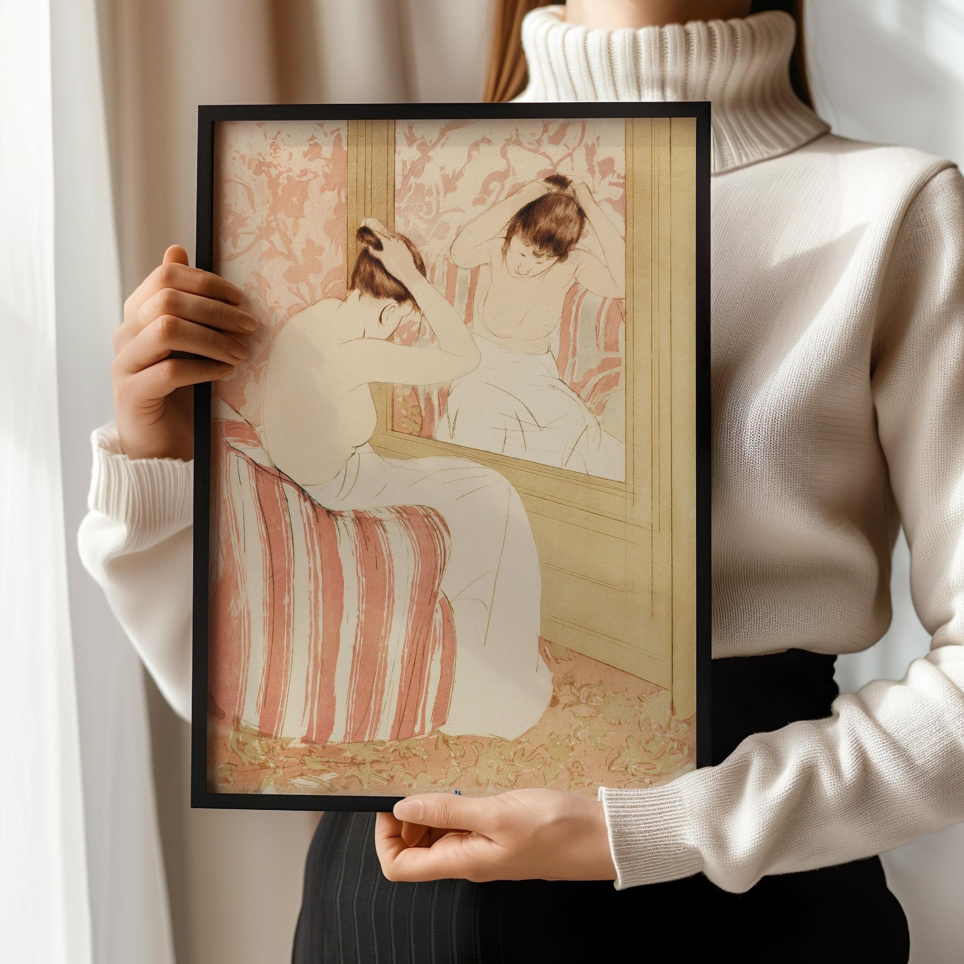 Mary Cassatt - La Coiffure | Famous Impressionist Art (available handframed or unframed) - 9ArtPrints