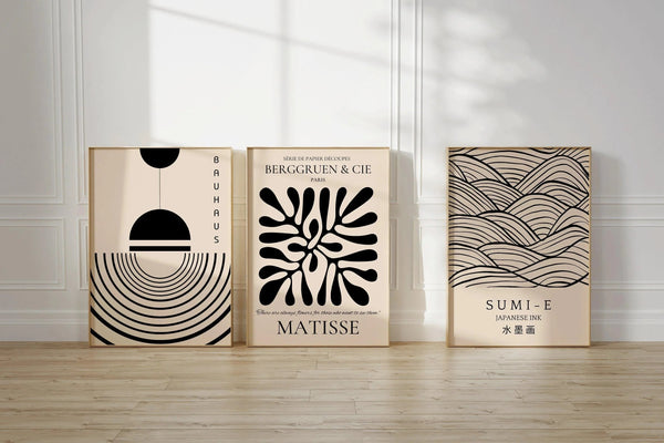 Matisse, Bauhaus & Japan — Statement Trio | Our Most Popular Neutral Art Print