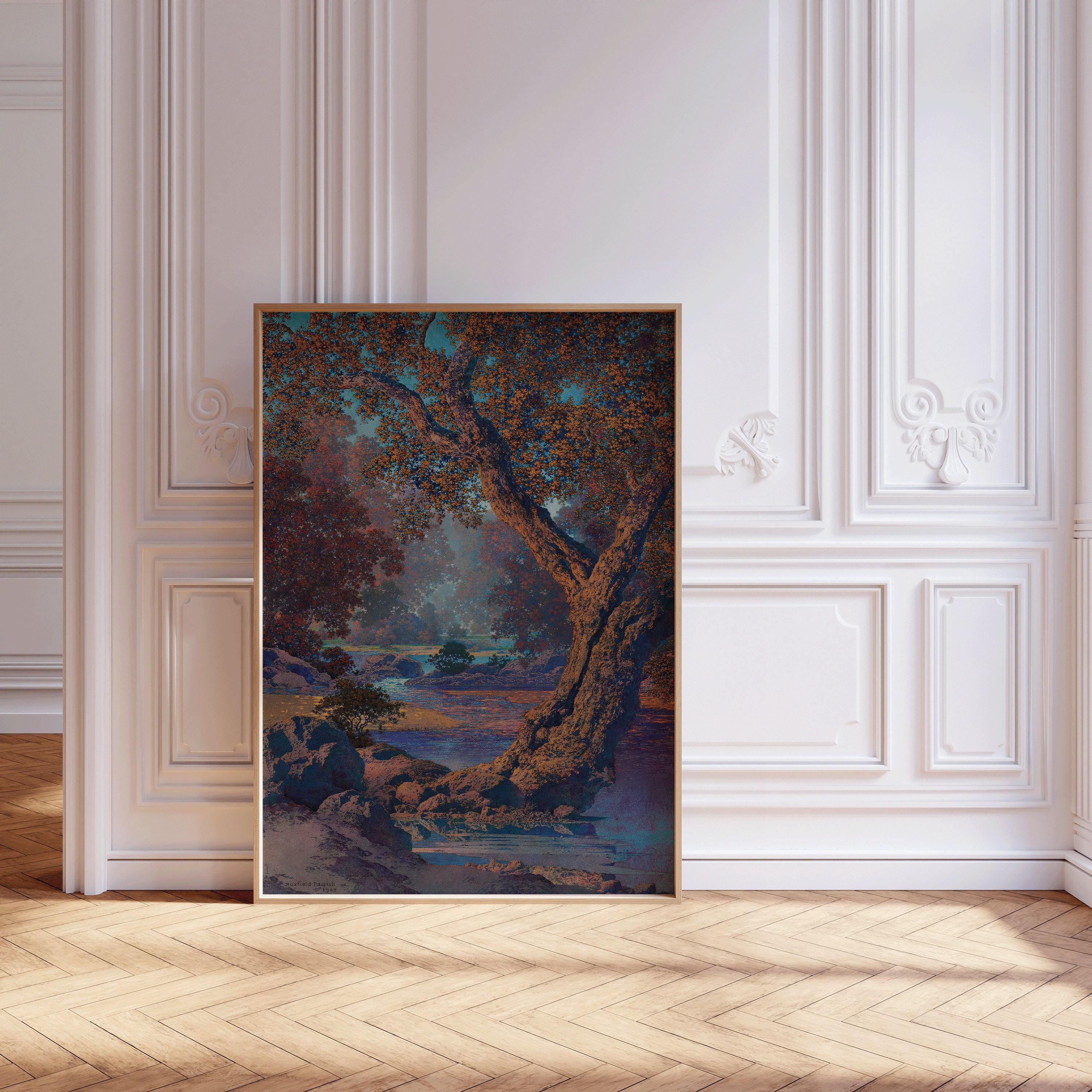 Maxfield Parrish - Autumn Brook | Colorful Maximalist American Classic Art (available handframed or unframed) - 9ArtPrints