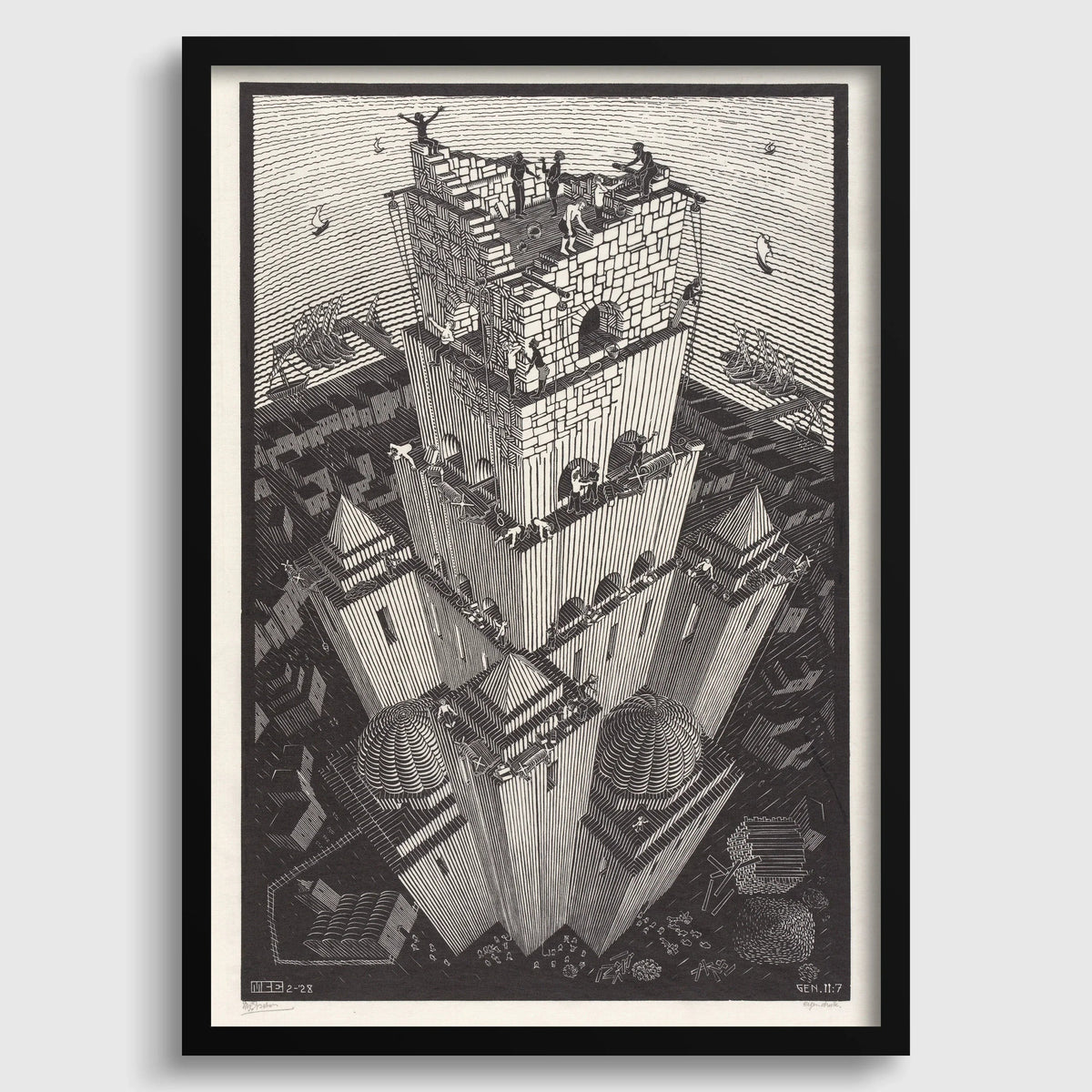M.C. Escher — The Tower of Babel | Graphic Art Print