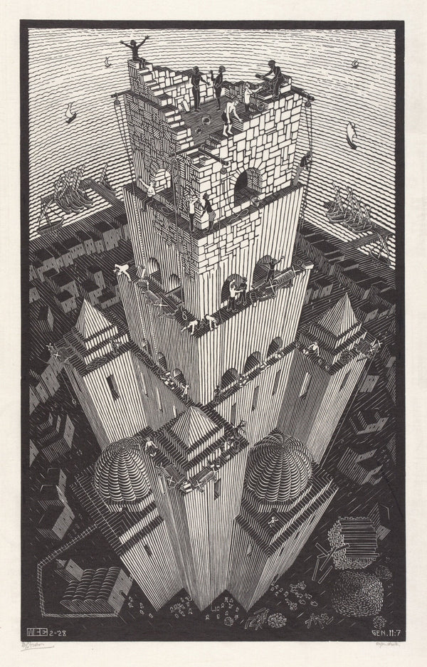 M.C. Escher — The Tower of Babel | Graphic Art Print