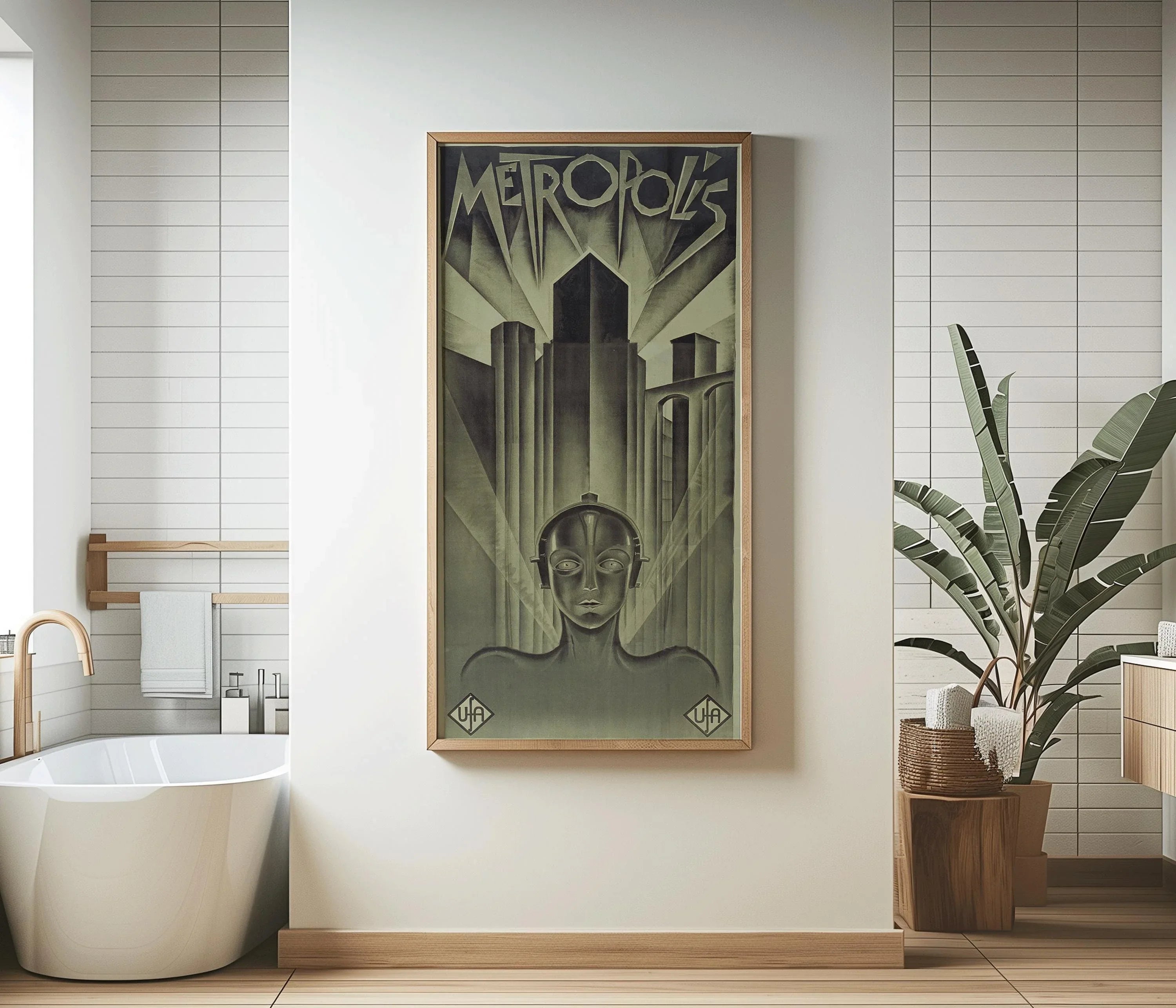 Metropolis Movie Poster: Art Deco Giclee Print, Handframed Option (2x1 - 9ArtPrints