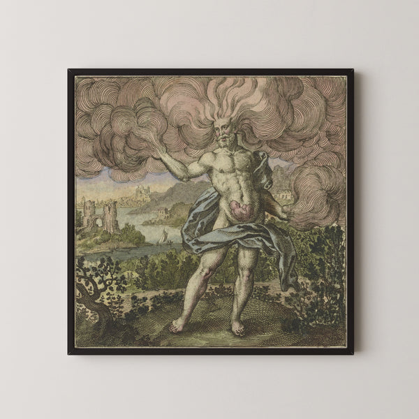 Michael Maier — Atalanta Fugiens, Emblem 1: The Wind Carried It in Its Belly | Alchemical Engraving Print