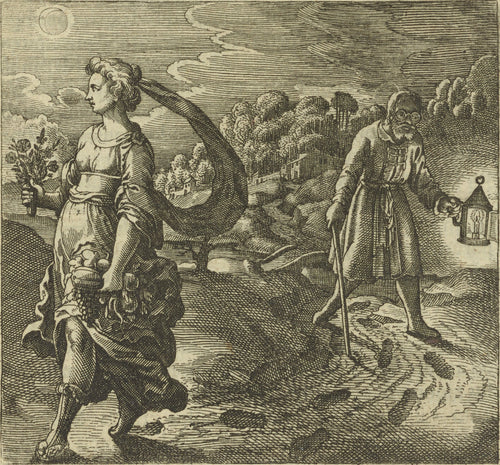 Michael Maier — Atalanta Fugiens, Emblem 42: Nature, Reason, Experience and Reading | Alchemical Engraving Print