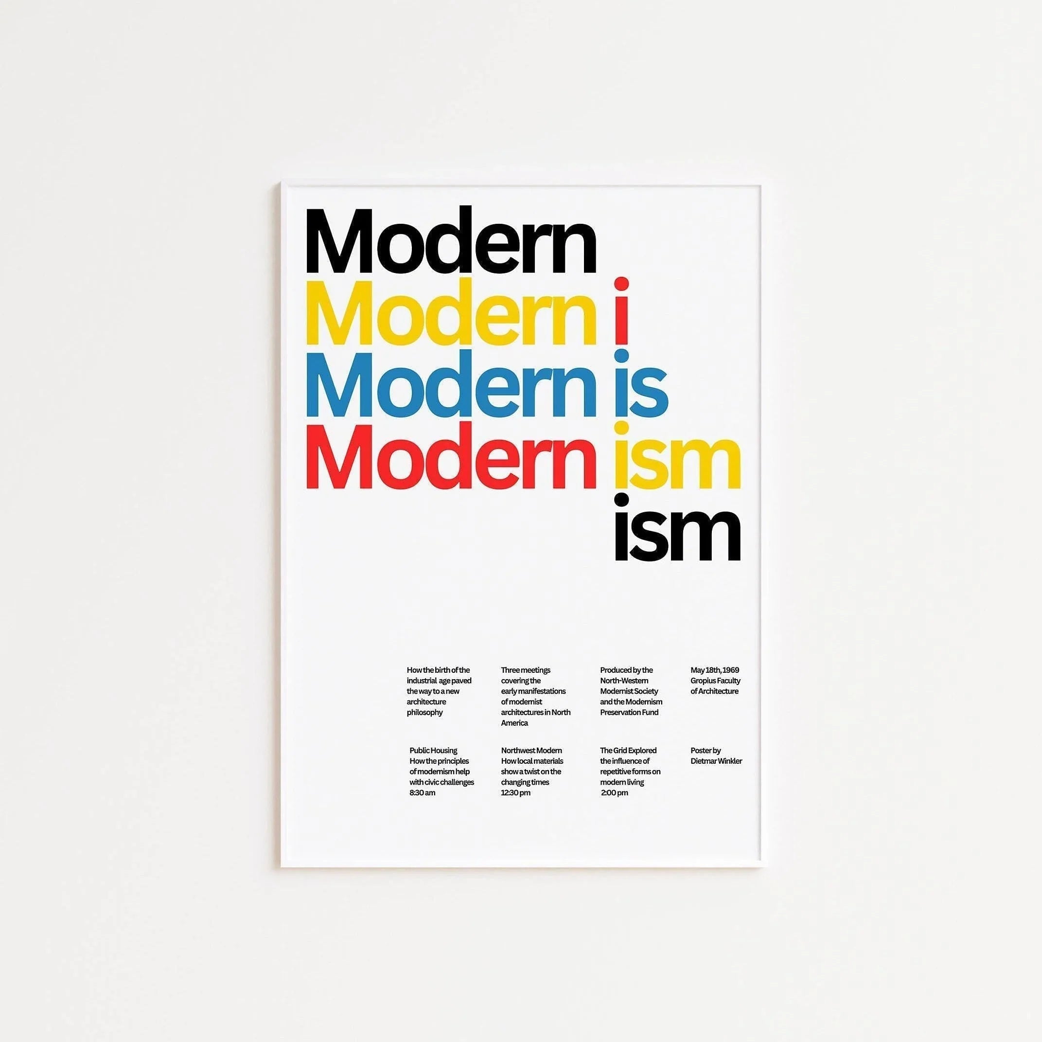 Modernism Typography Art Print: Dietmar Winkler Giclee Poster - 9ArtPrints