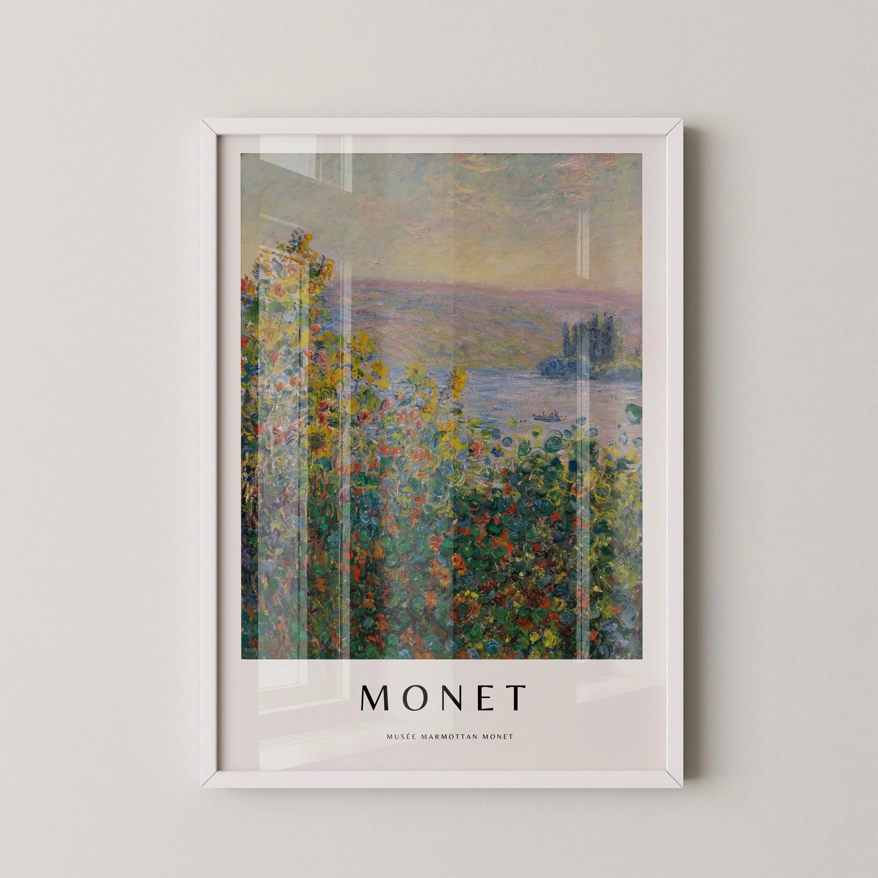 Monet Flower Beds Giclee Print: Museum - Quality Impressionist Art - 9ArtPrints