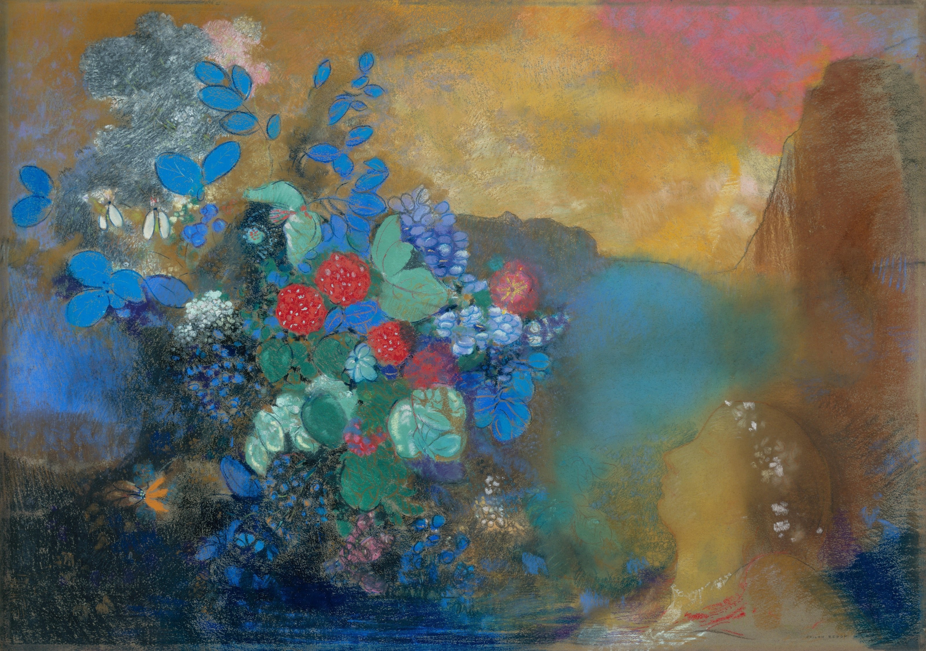 Odilon Redon — Ophelia Among the Flowers | Fine Art Giclée Print - 9ArtPrints