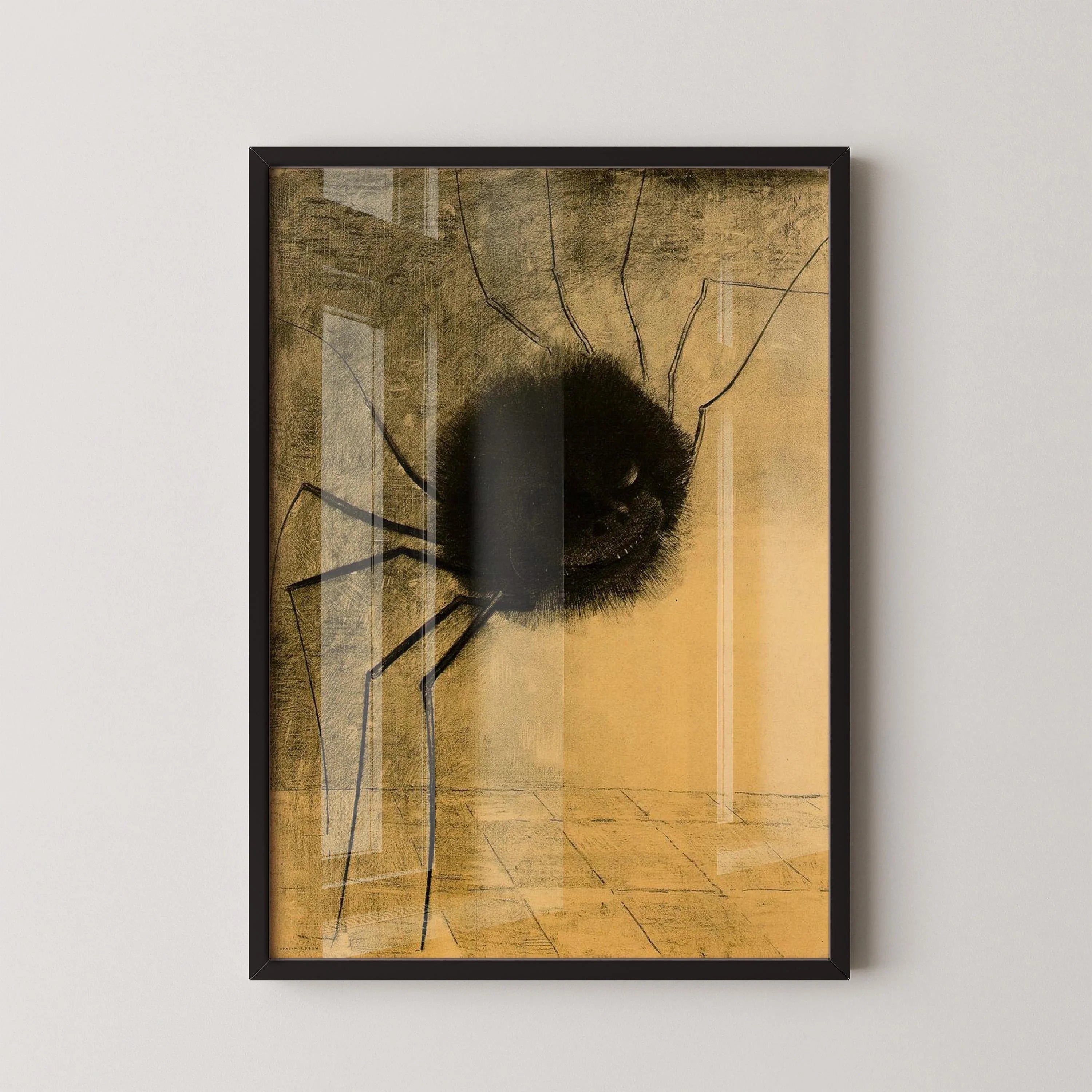 Odilon Redon Smiling Spider Print: Eerie Symbolist Art, Framed Giclee - 9ArtPrints