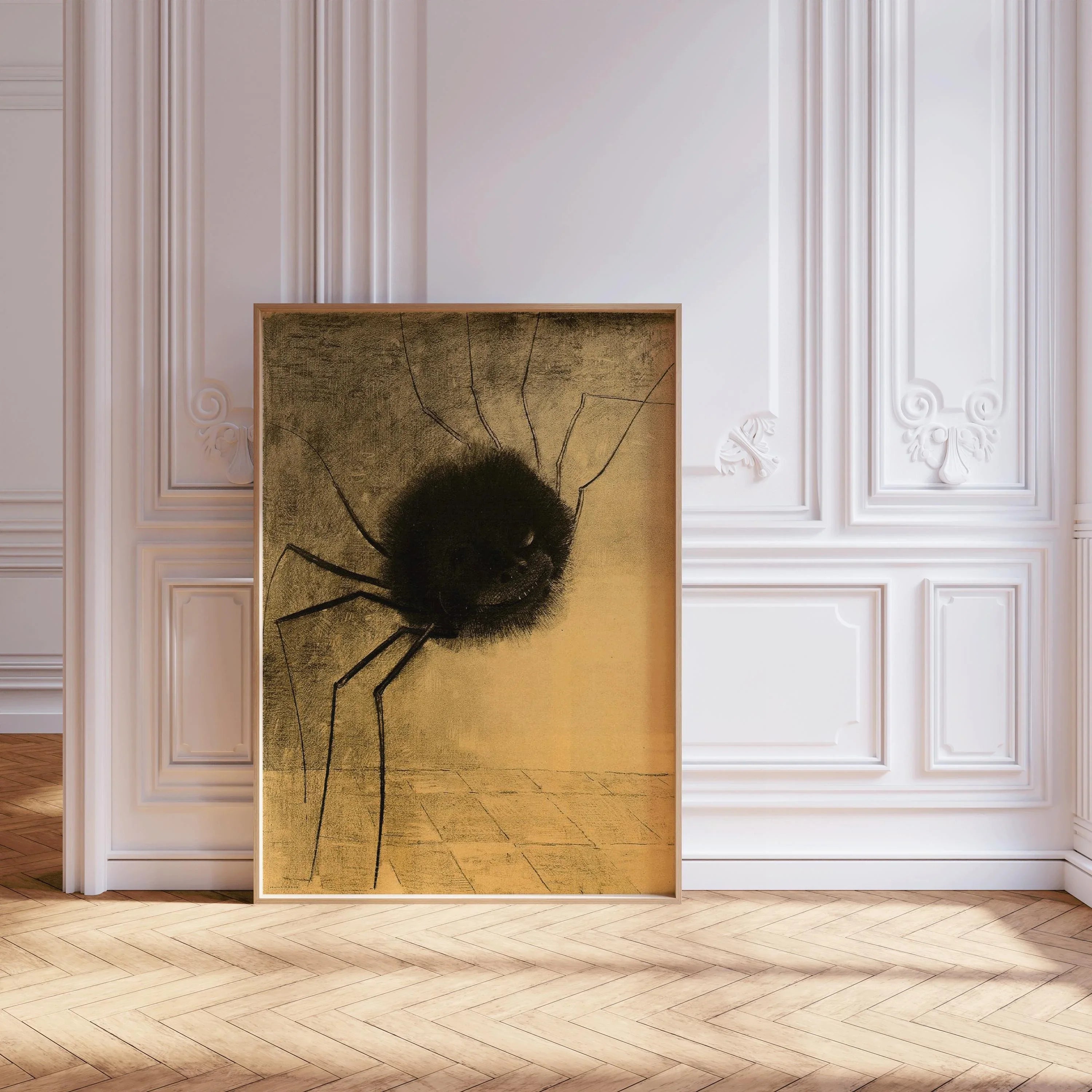 Odilon Redon Smiling Spider Print: Eerie Symbolist Art, Framed Giclee - 9ArtPrints