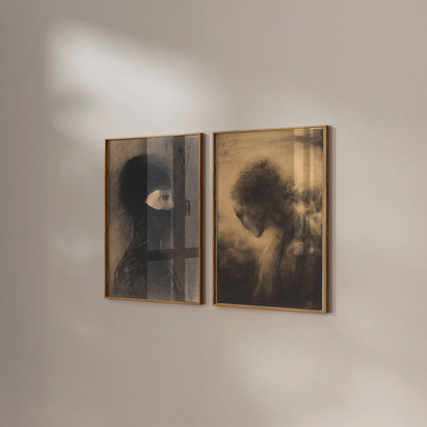 Odilon Redon & Franz Stamkart — Statement Duo | Armor & Contemplation | Symbolist Art Print