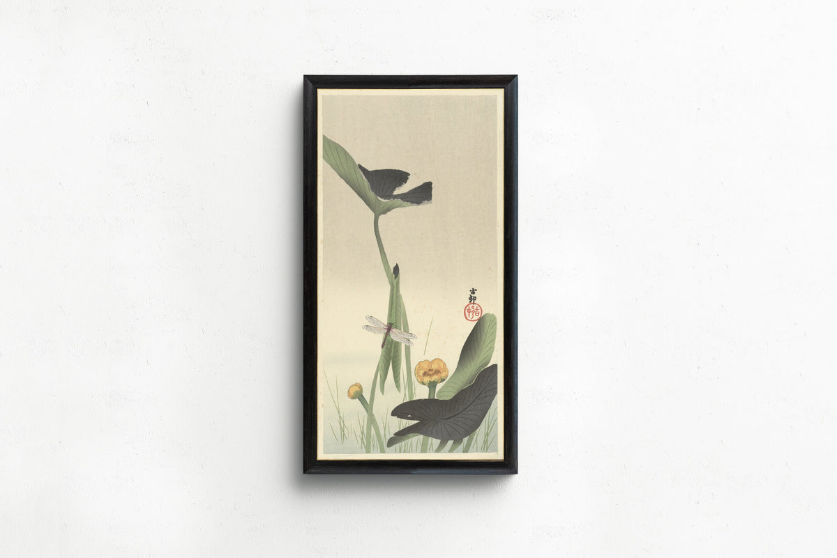 Ohara Koson — Dragonfly and Lotus | Japanese Bird & Flower Woodblock Print - 9ArtPrints