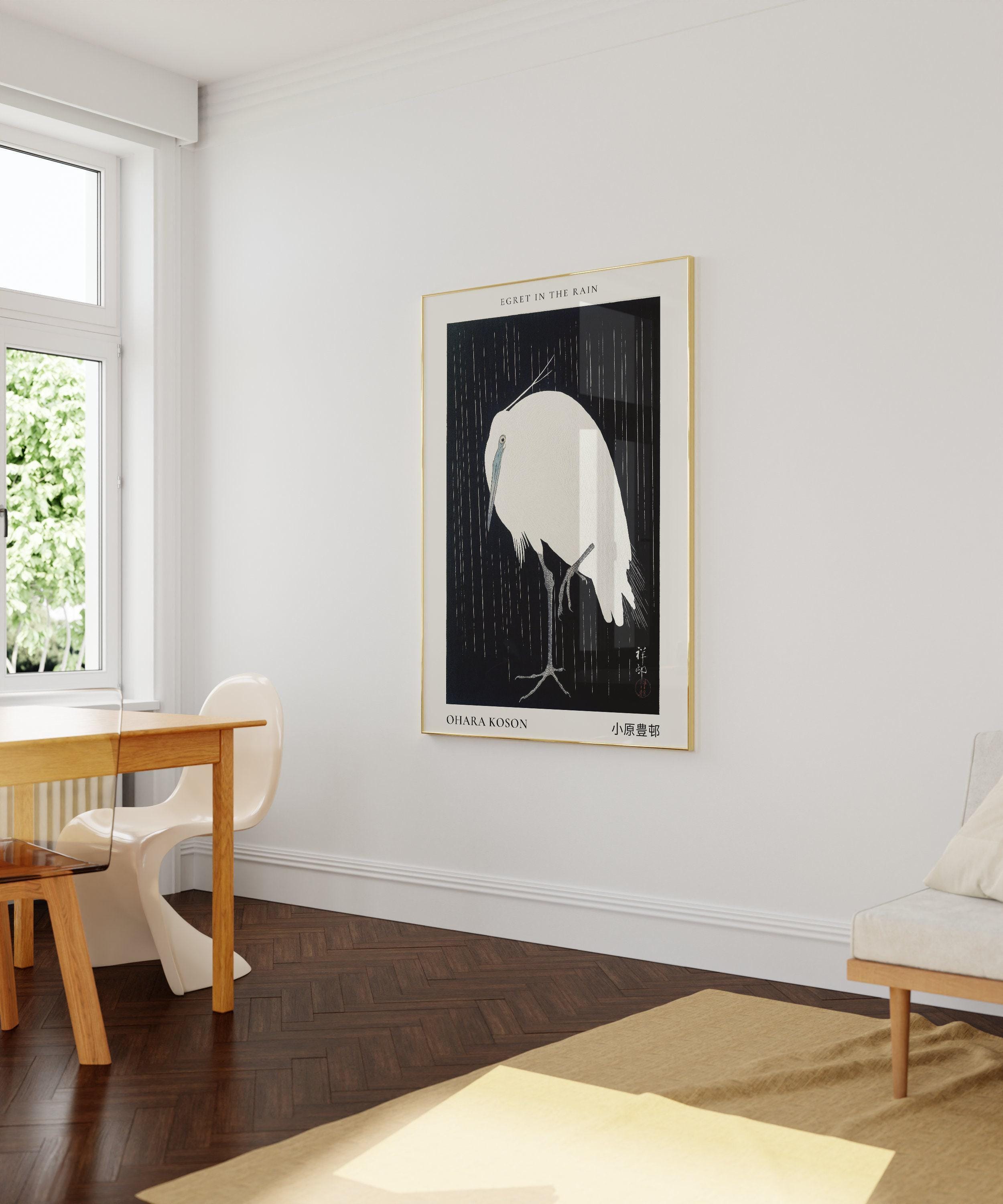 Ohara Koson - Egret in the Rain | PREMIUM GICLÉE PRINT |Vintage Japanese Woodblock Art (available handframed or unframed) - 9ArtPrints