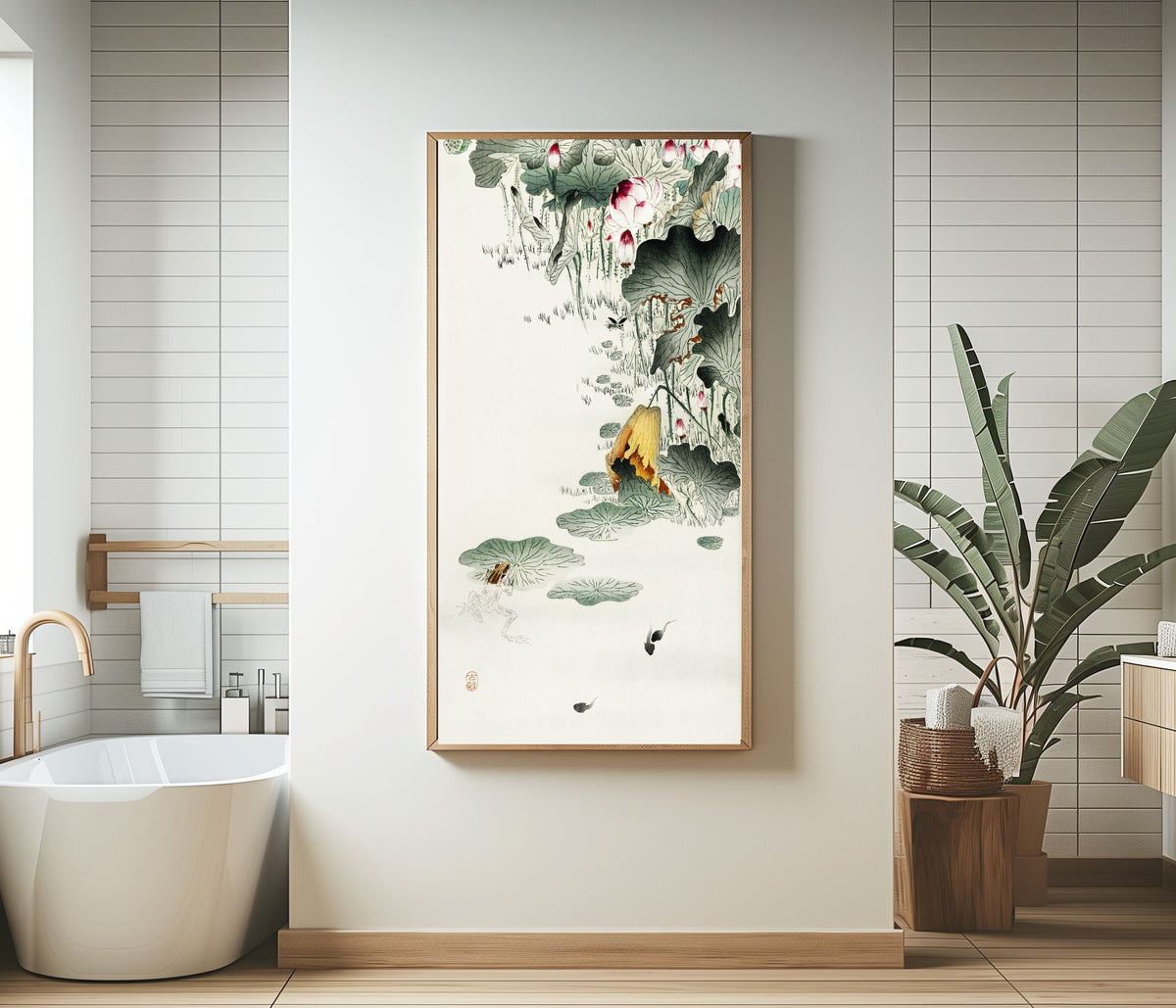 Ohara Koson — Frog and Tadpoles | Japanese Bird & Flower Woodblock Print - 9ArtPrints
