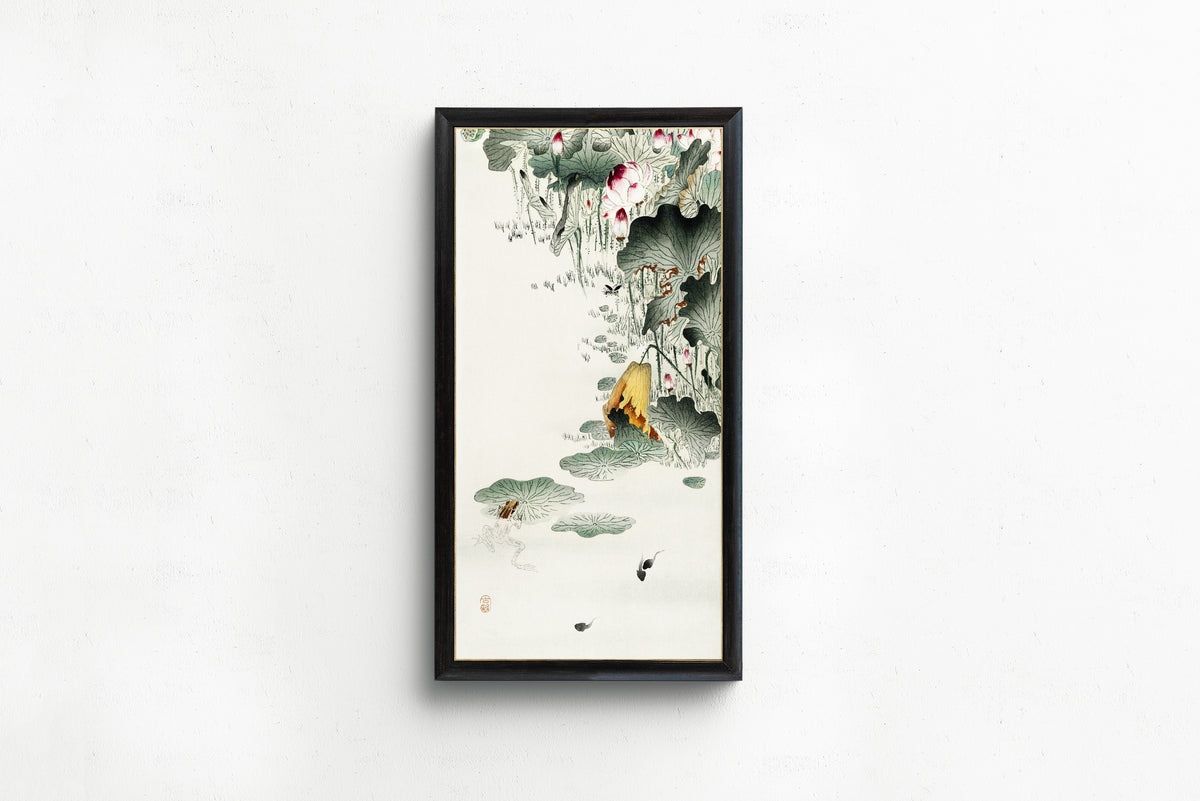 Ohara Koson — Frog and Tadpoles | Japanese Bird & Flower Woodblock Print - 9ArtPrints