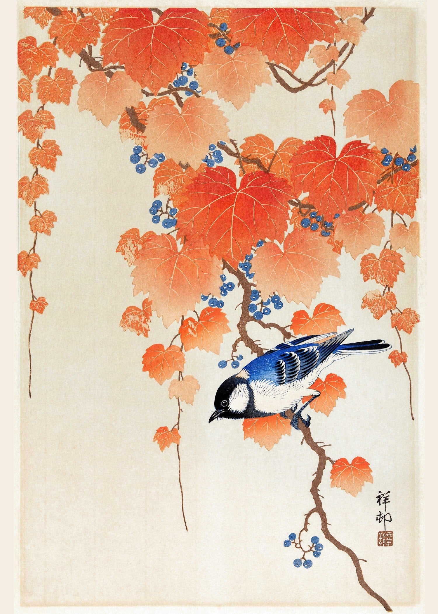 Ohara Koson — Great Tit on Paulownia | Shin Hanga Print - 9ArtPrints