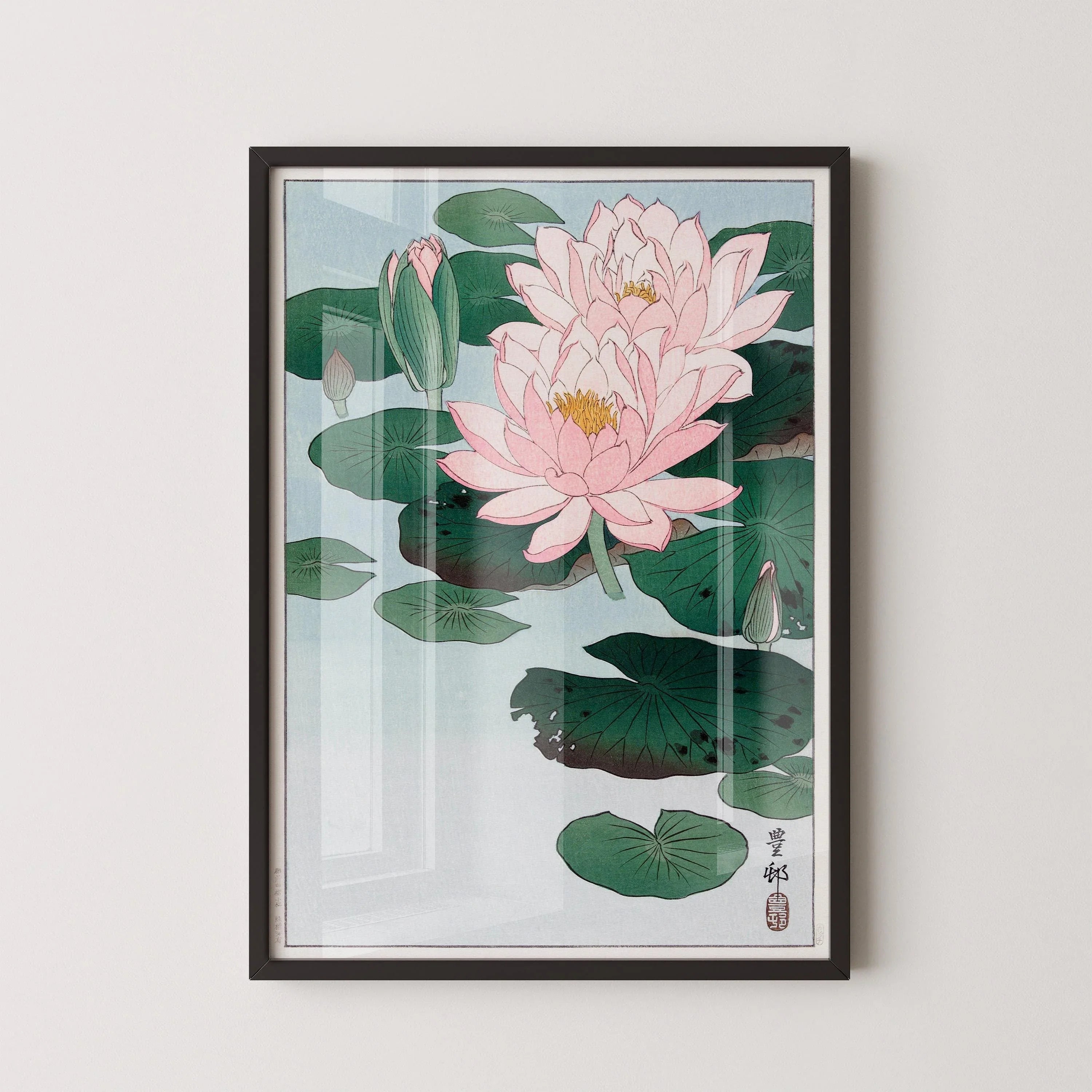 Ohara Koson - Waterlillies | PRINT | Vintage Japanese Shin - Hanga Kach≈ç - E Botanical Art (available handframed or unframed) - 9ArtPrints