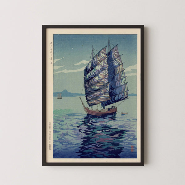 Okazaki Shintaro — Moonlight Over Inland Sea | Shin Hanga Print