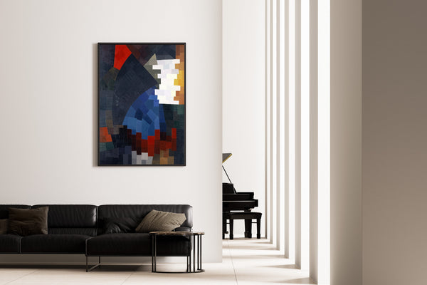 Otto Freundlich — Composition (1932) | Abstract Composition in Navy, Red & White Fine Art Print