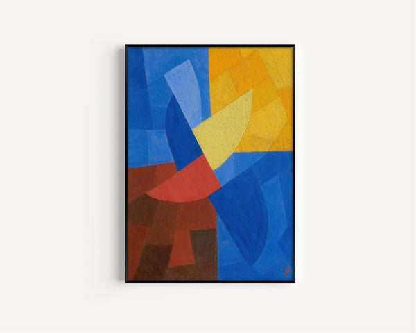Otto Freundlich — Composition (c. 1932) | Blue & Yellow Abstract Composition Fine Art Print
