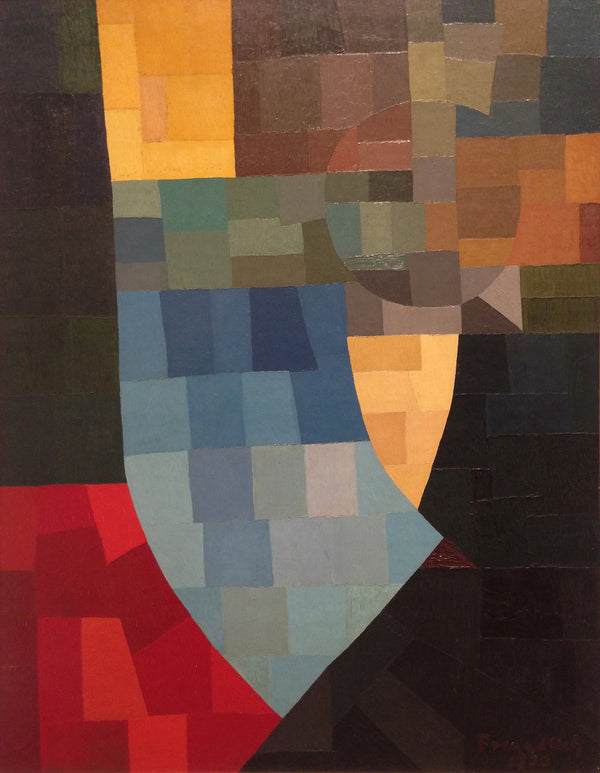 Otto Freundlich — Komposition (1930) | Abstract Mosaic in Red, Grey & Blue Fine Art Print