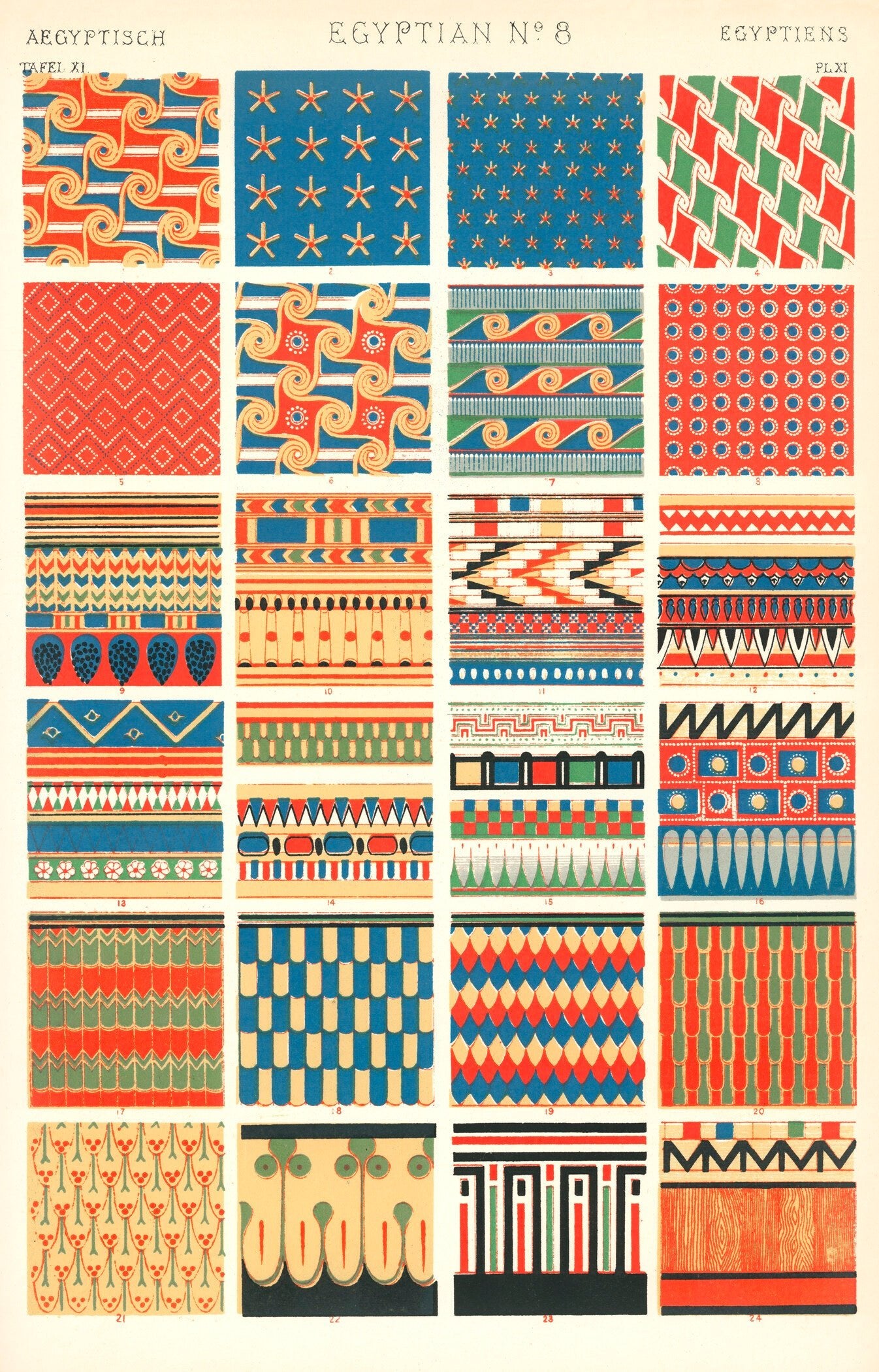 Owen Jones — Egyptian | Grammar of Ornament Design Print - 9ArtPrints
