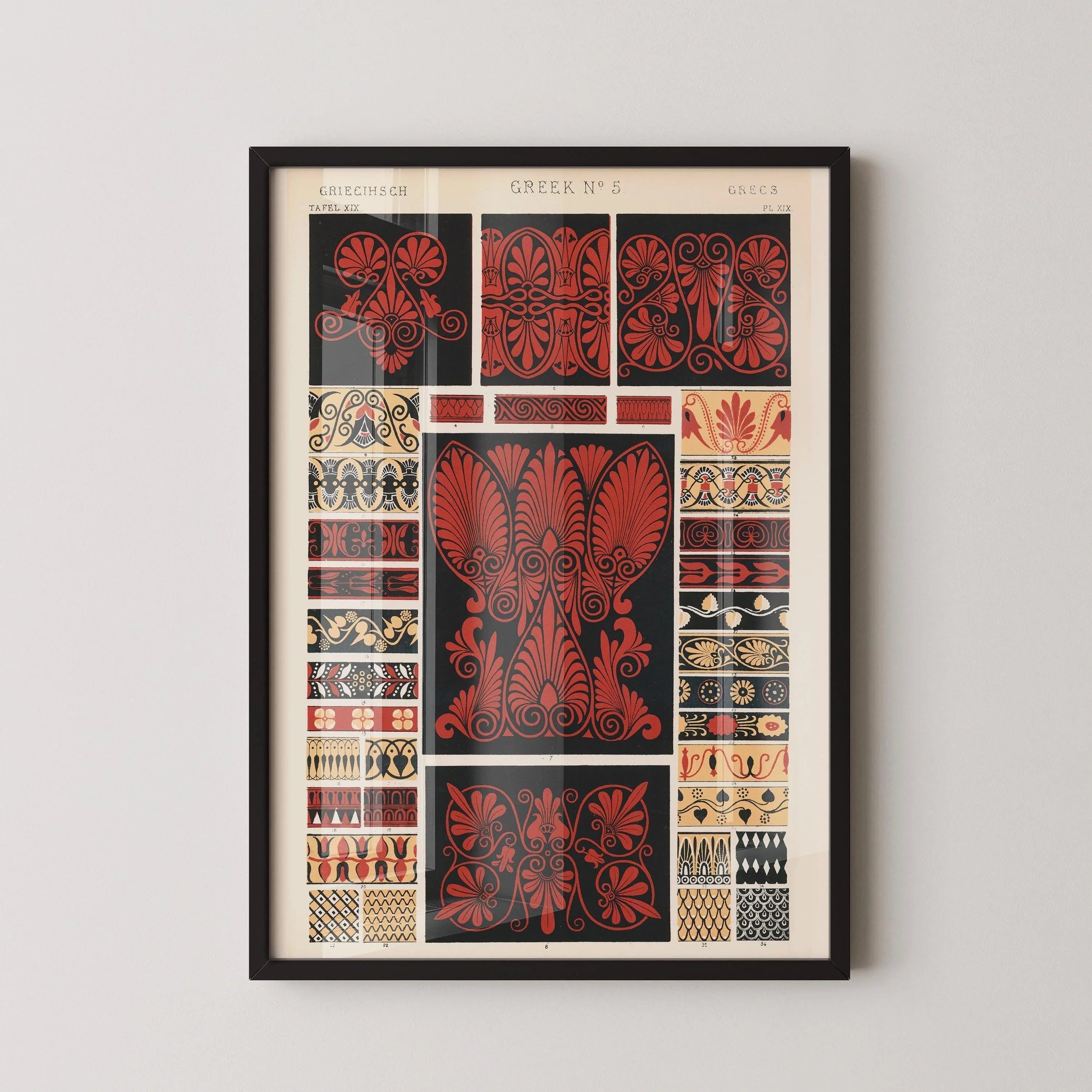 Owen Jones - Greek 5 | Vintage Victorian Orientalist Pattern Art (available handframed or unframed) - 9ArtPrints