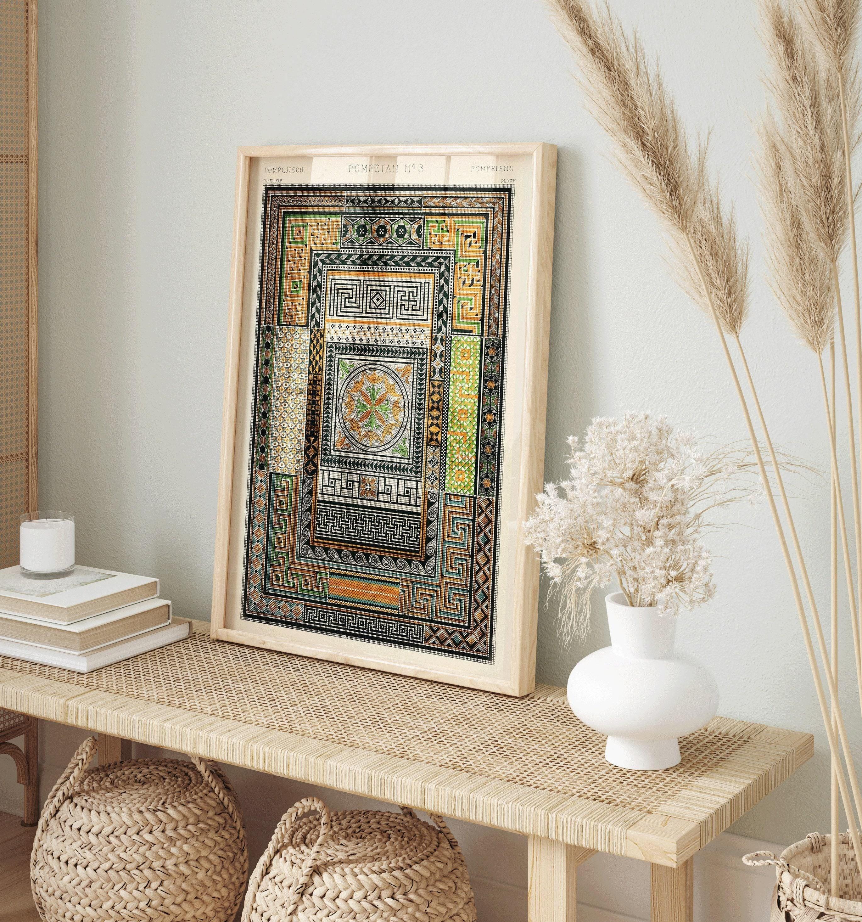 Owen Jones - Pompeian | Vintage Victorian Orientalist Pattern Art (available handframed or unframed) - 9ArtPrints