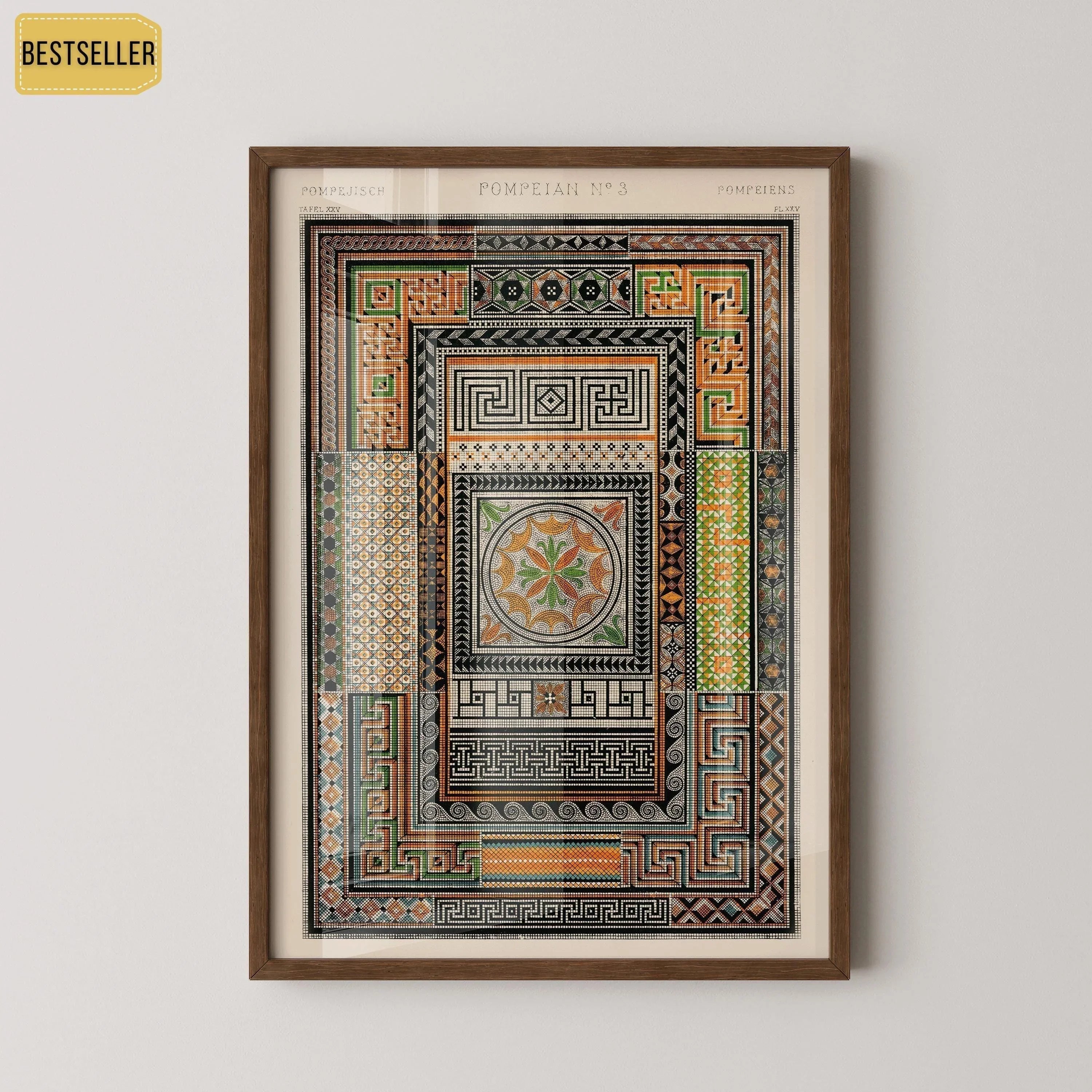 Owen Jones - Pompeian | Vintage Victorian Orientalist Pattern Art (available handframed or unframed) - 9ArtPrints