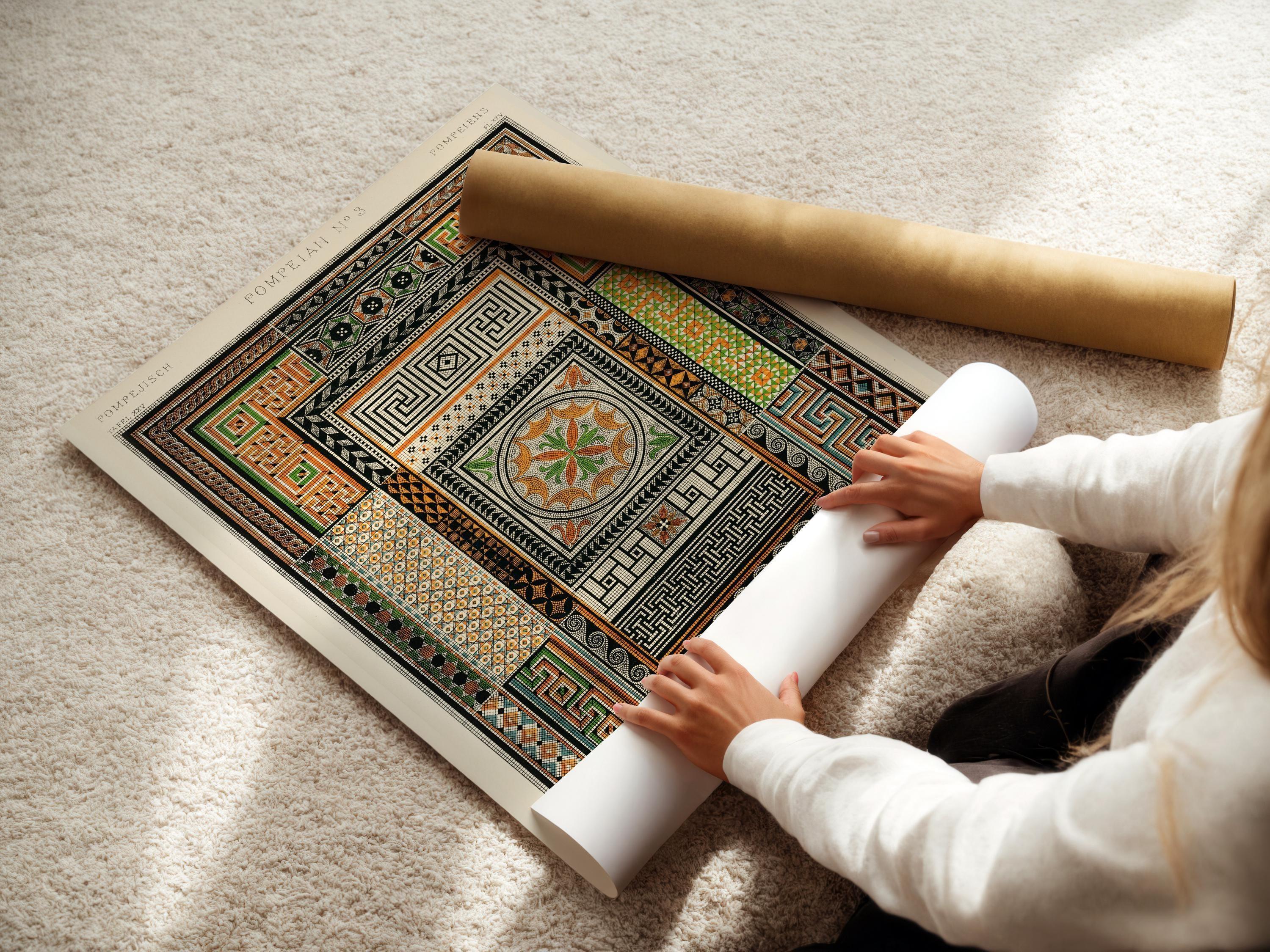 Owen Jones - Pompeian | Vintage Victorian Orientalist Pattern Art (available handframed or unframed) - 9ArtPrints