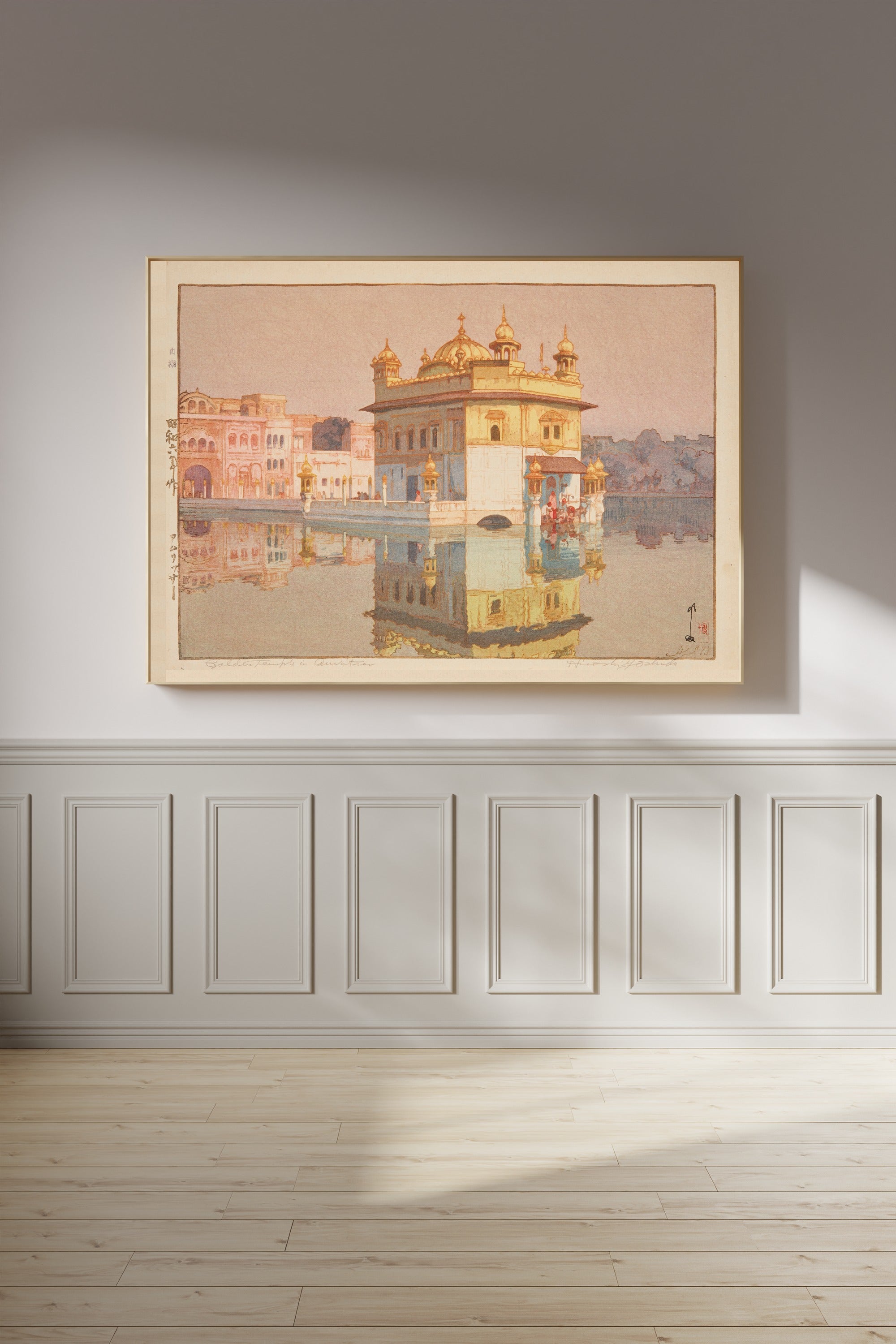 Hiroshi Yoshida — Golden Temple in Amritsar | Japanese Woodblock Print (Shin Hanga)