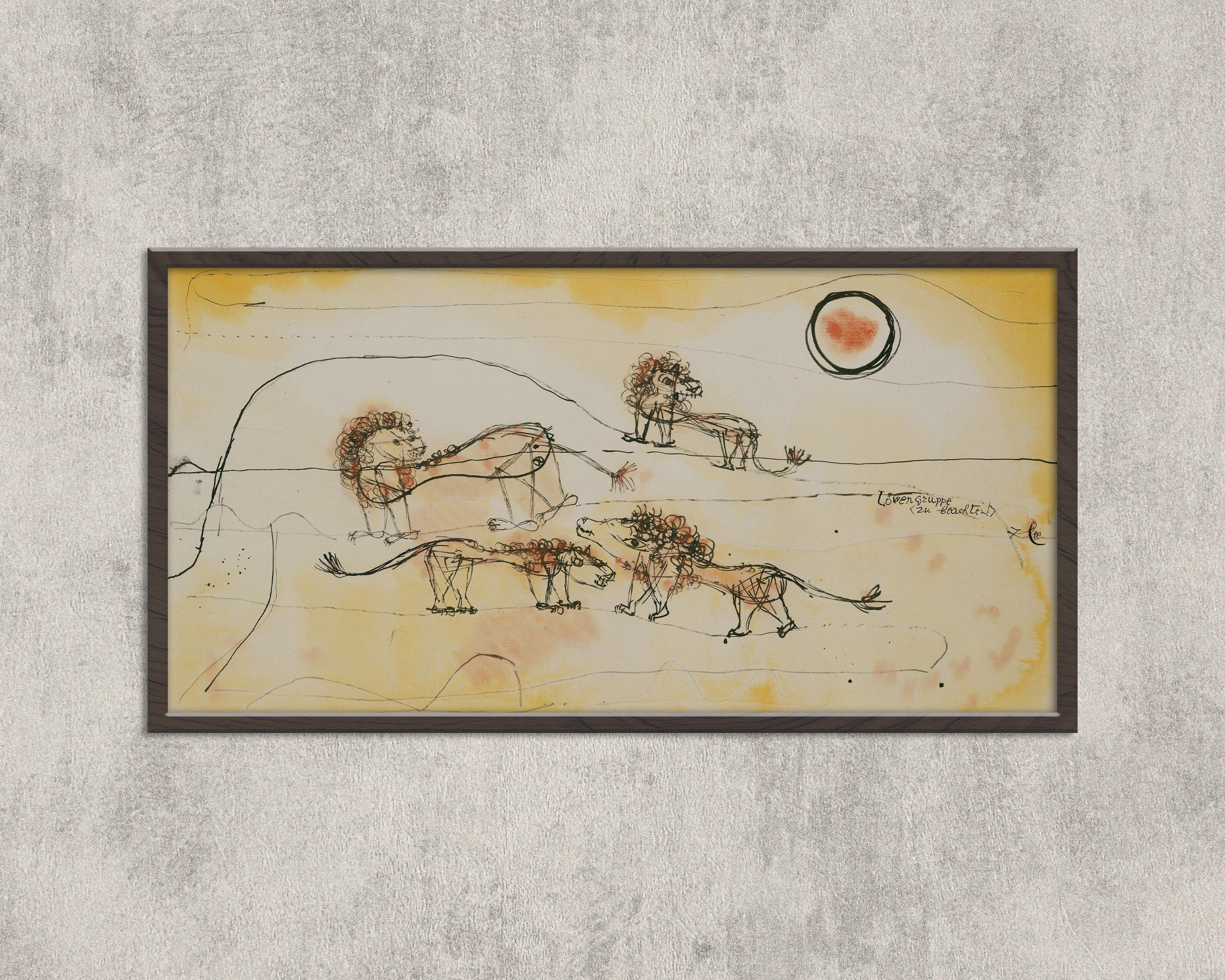 Paul Klee - A Pride of Lions | Modern Abstract Wide Panoramic Art (available framed or unframed) - 9ArtPrints