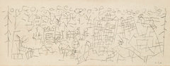 Paul Klee 'About the Town' Print: Beige Abstract Panoramic Sketch Art (2x1)