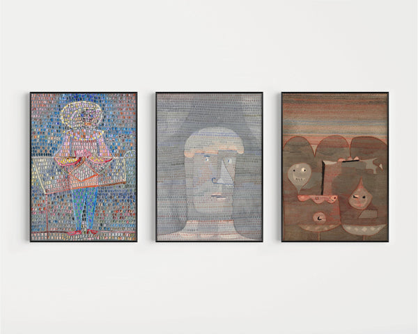 Paul Klee — Statement Trio | Boy in Fancy Dress, Athlete's Head & Barbarian Sacrifice | Art Print