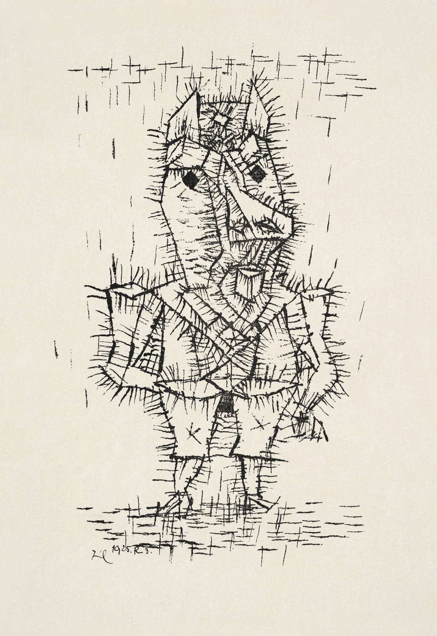 Paul Klee — Ass (Esel) | Bauhaus Fine Art Print shown to scale on a wall above a sofa