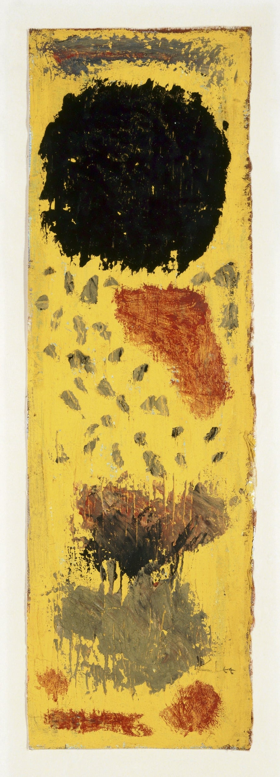 Paul Klee — Black Still in Place | Bauhaus Fine Art Print shown to scale on a wall above a sofa