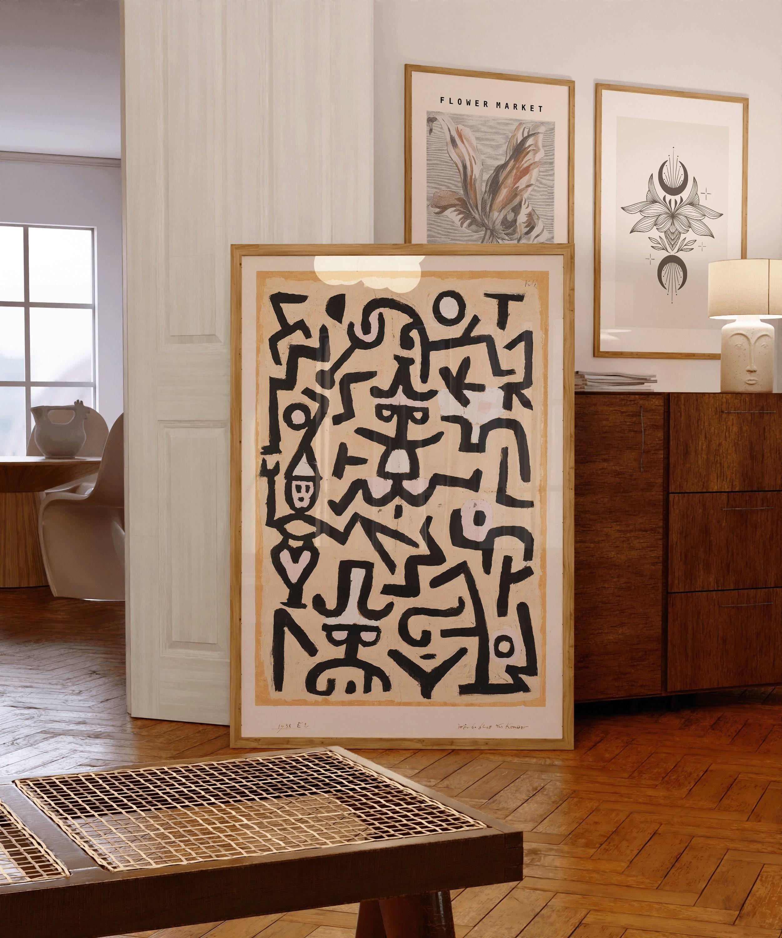 Paul Klee - Comedian's Handbill | Neutral Beige Modern Abstract Art (available handframed or unframed) - 9ArtPrints