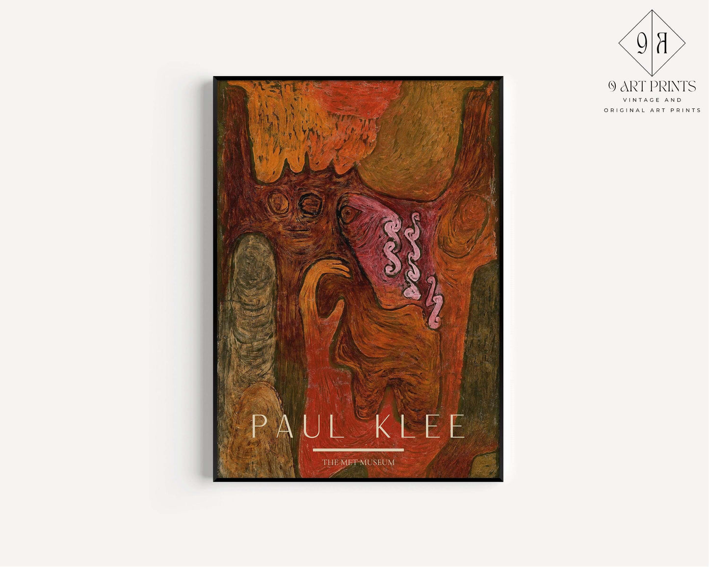 Paul Klee - DRYADS | Red Modern Art Exhibition Poster (available framed or unframed) - 9ArtPrints