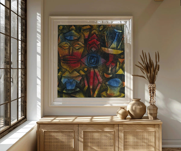 Paul Klee Figurines Art Print: Mid-Century Modern Abstract (Framed or Unframed)