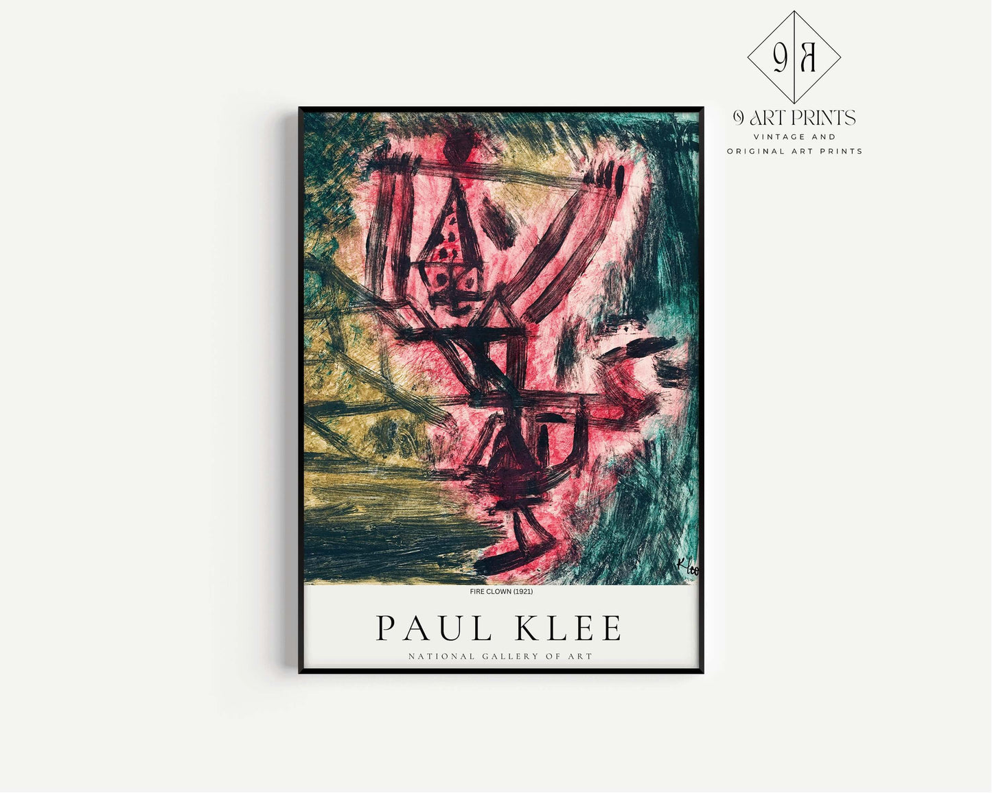 Paul Klee - Fire Clown | Modern Art Exhibition Poster (available framed or unframed) - 9ArtPrints