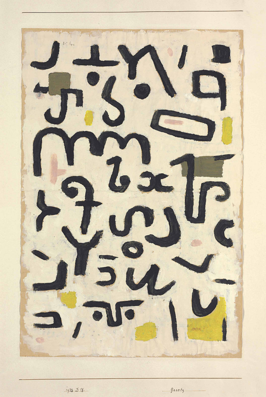 Paul Klee — Gesetz | Bauhaus Fine Art Print shown to scale on a wall above a sofa