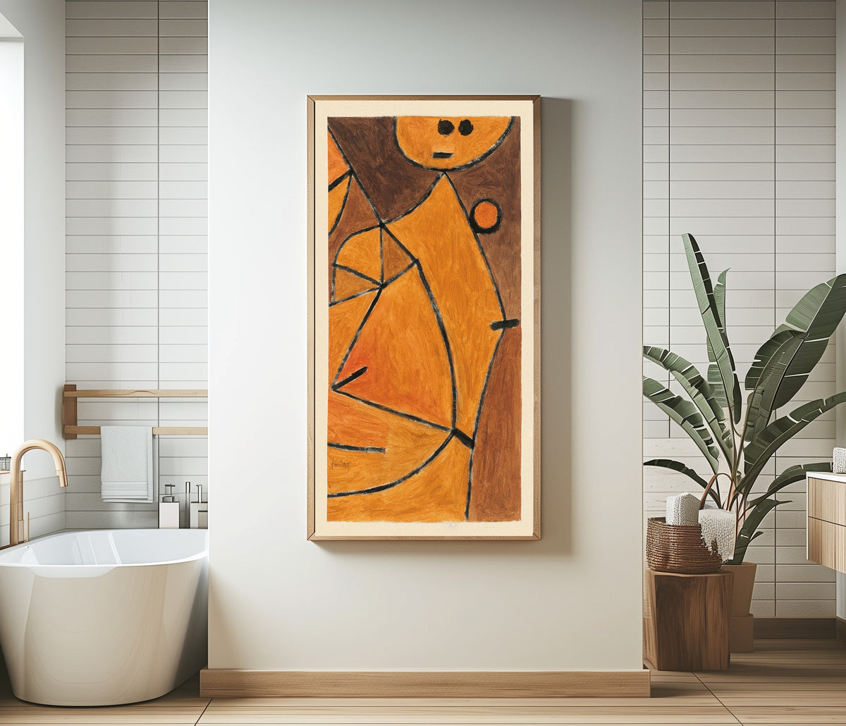 Paul Klee - Mannequin | Vintage Narrow Vertical Mid - century Modern Abstract Art (available handframed or unframed) 2x1 - 9ArtPrints