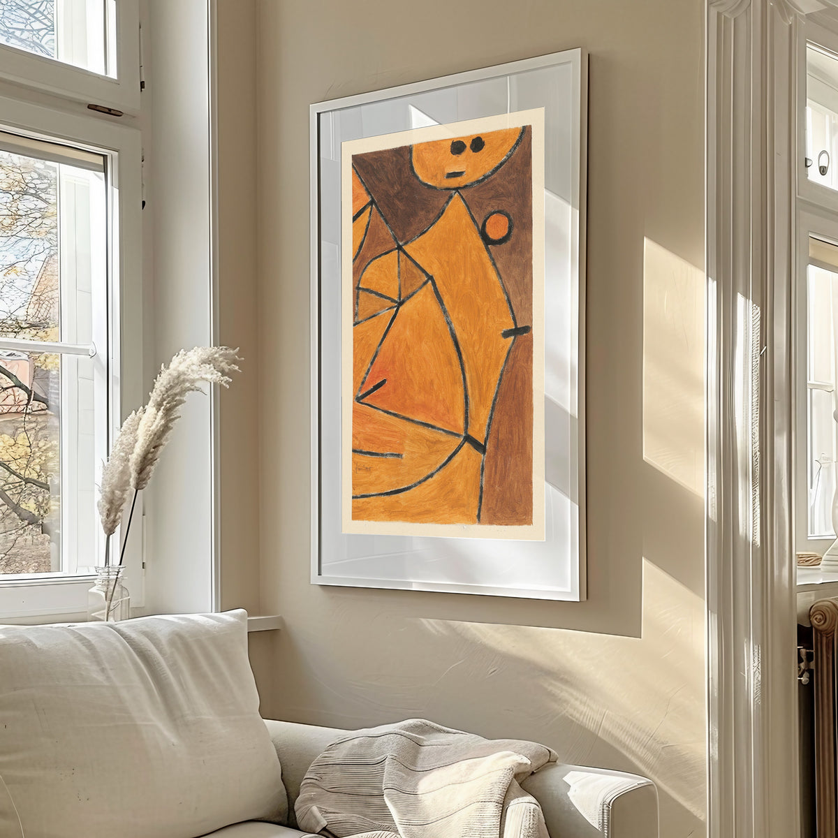 Paul Klee - Mannequin | Vintage Narrow Vertical Mid-century Modern Abstract Art (available handframed or unframed) 2x1 - 9ArtPrints